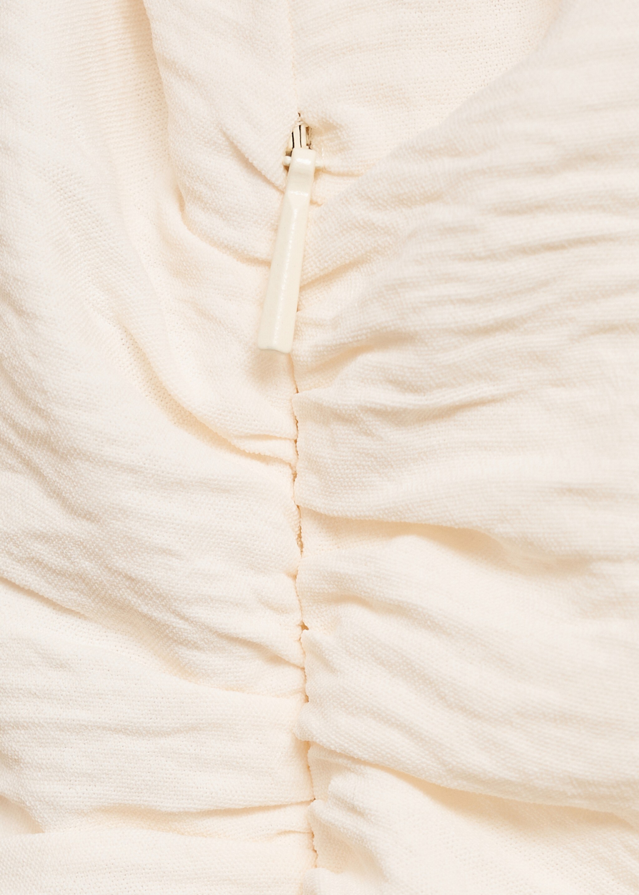 Off-the-shoulder draped dress - Details of the article 0, White. Ref: 87090608-00.