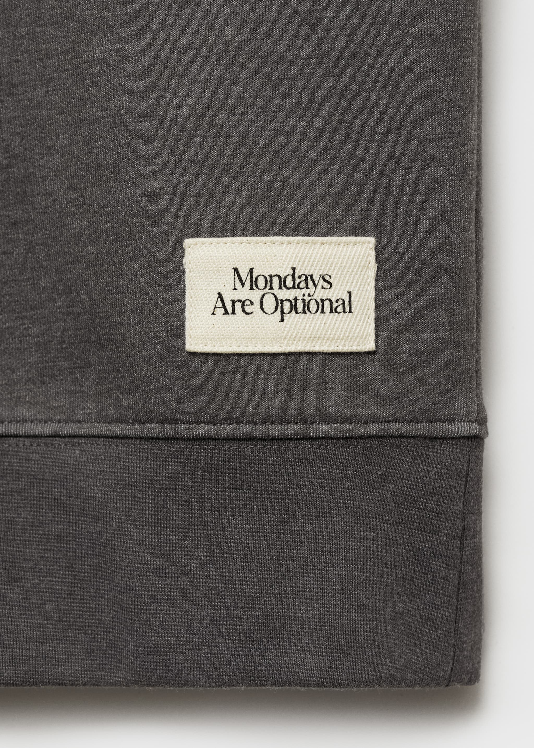 Polo sweatshirt with embroidery detail - Details of the article 0, Medium Heather Grey. Ref: 87090614-00.