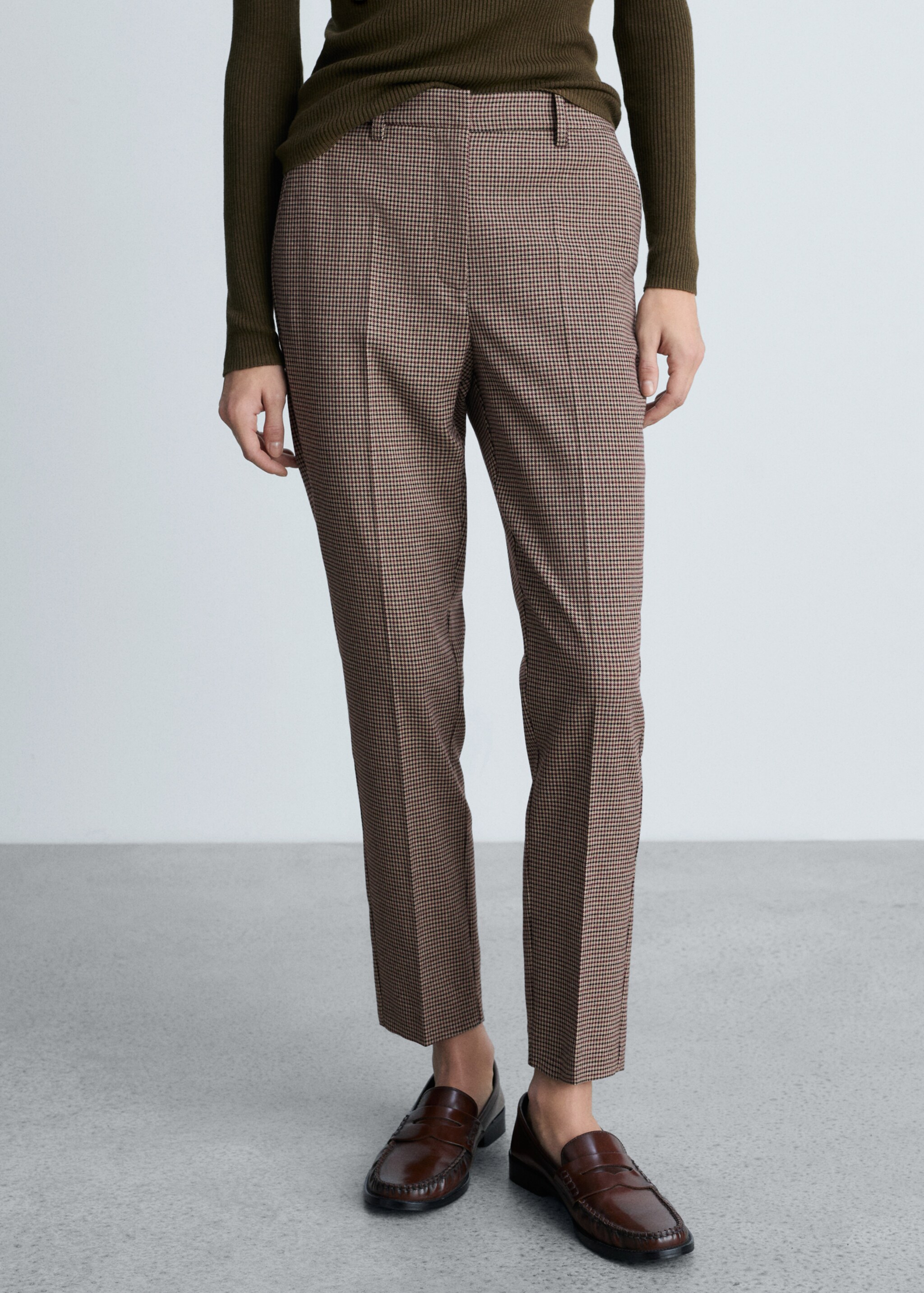 Pantalón skinny crop - Plano medio, Granate. Ref: 87090615-00.