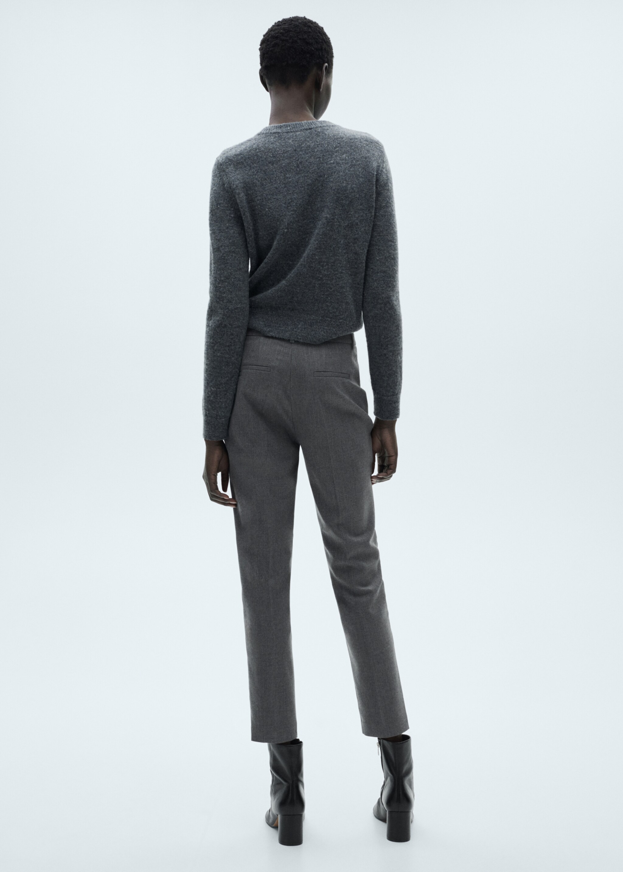 Crop skinny trousers - Reverse of the article, Grey. Ref: 87090615-00.