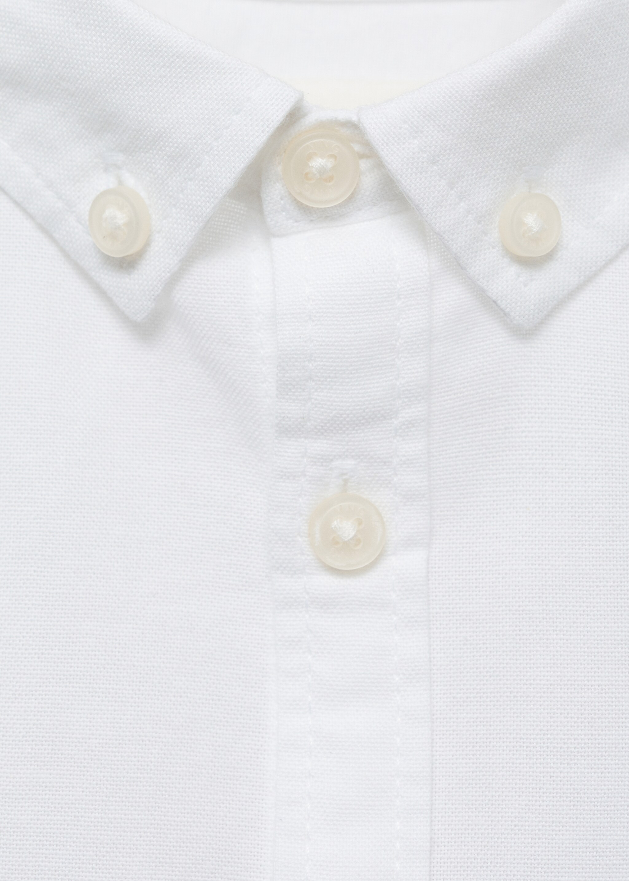 Camisa Oxford algodón - Detalle del artículo 8, Blanco. Ref: 87090622-00.