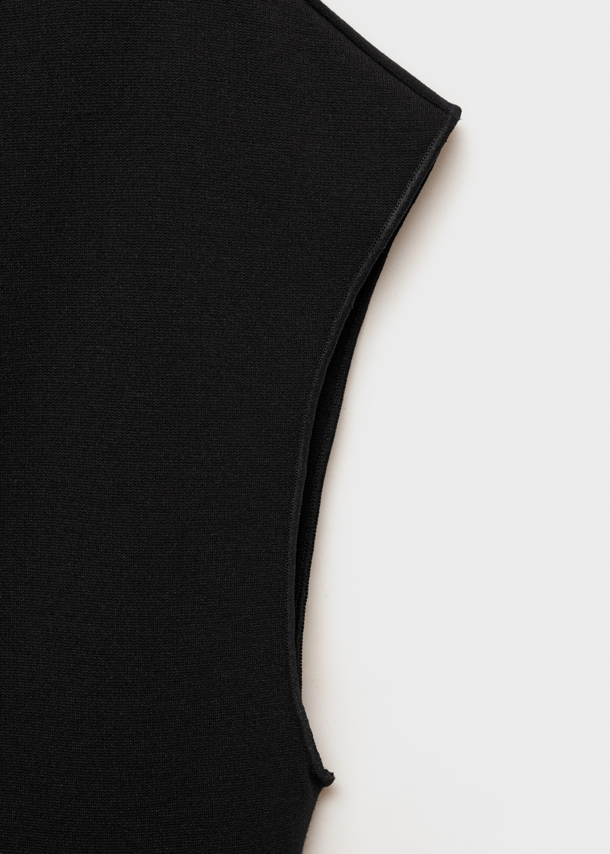 Perkins-neck knitted dress - Details of the article 0, Black. Ref: 87090624-00.