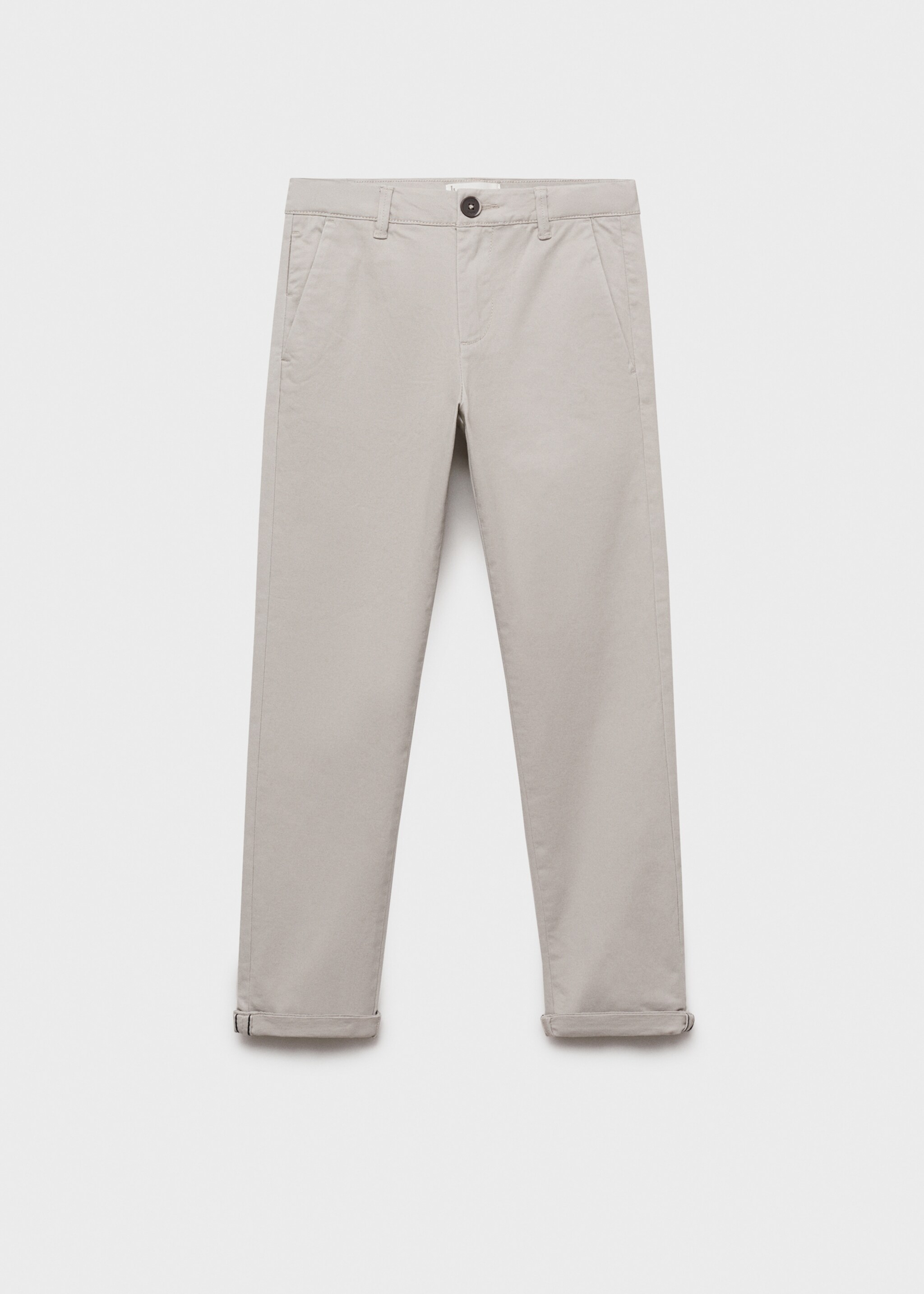 Cotton chinos - Article without model, Ice Grey. Ref: 87090626-00.