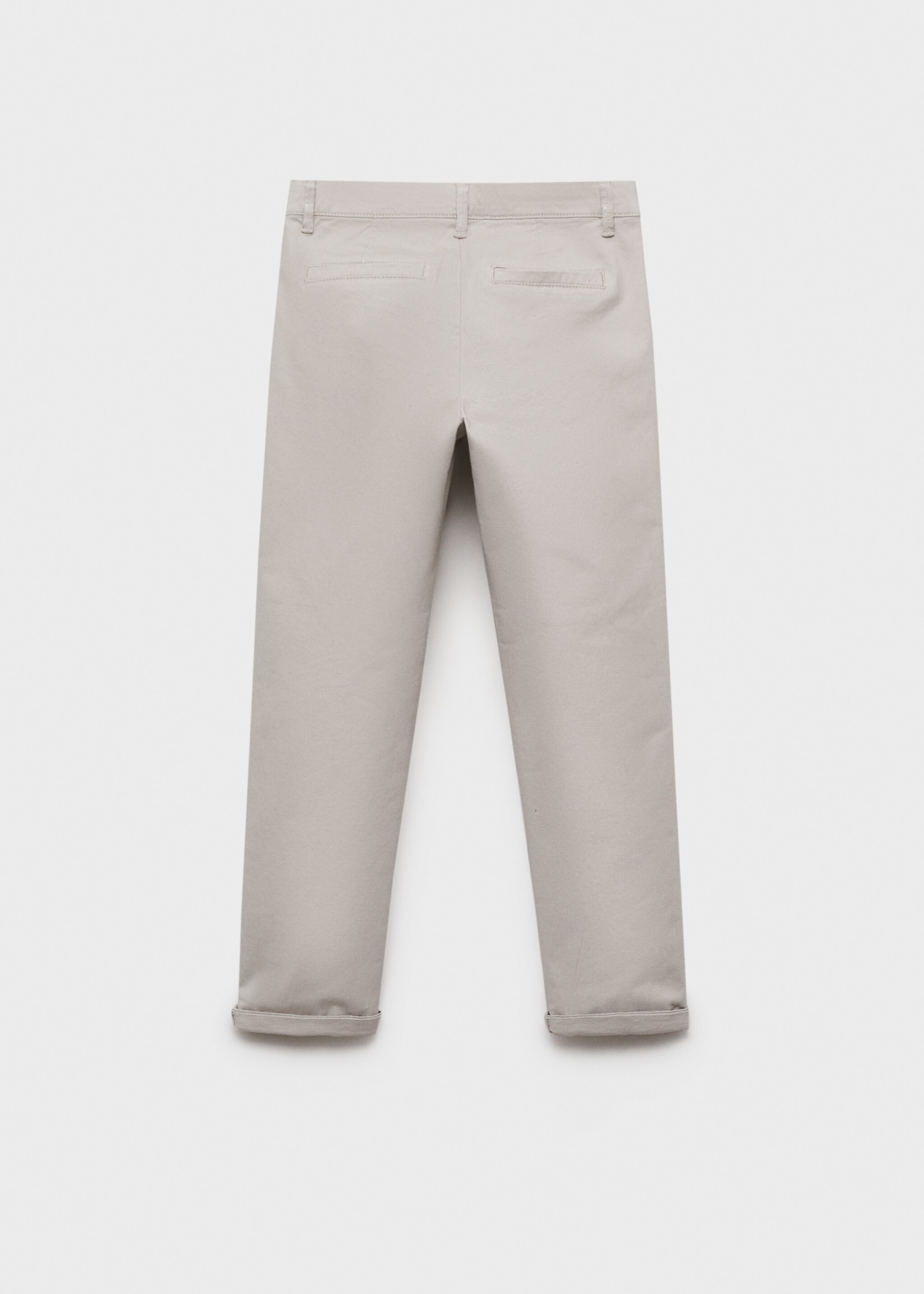 Cotton chinos - Reverse of the article, Ice Grey. Ref: 87090626-00.
