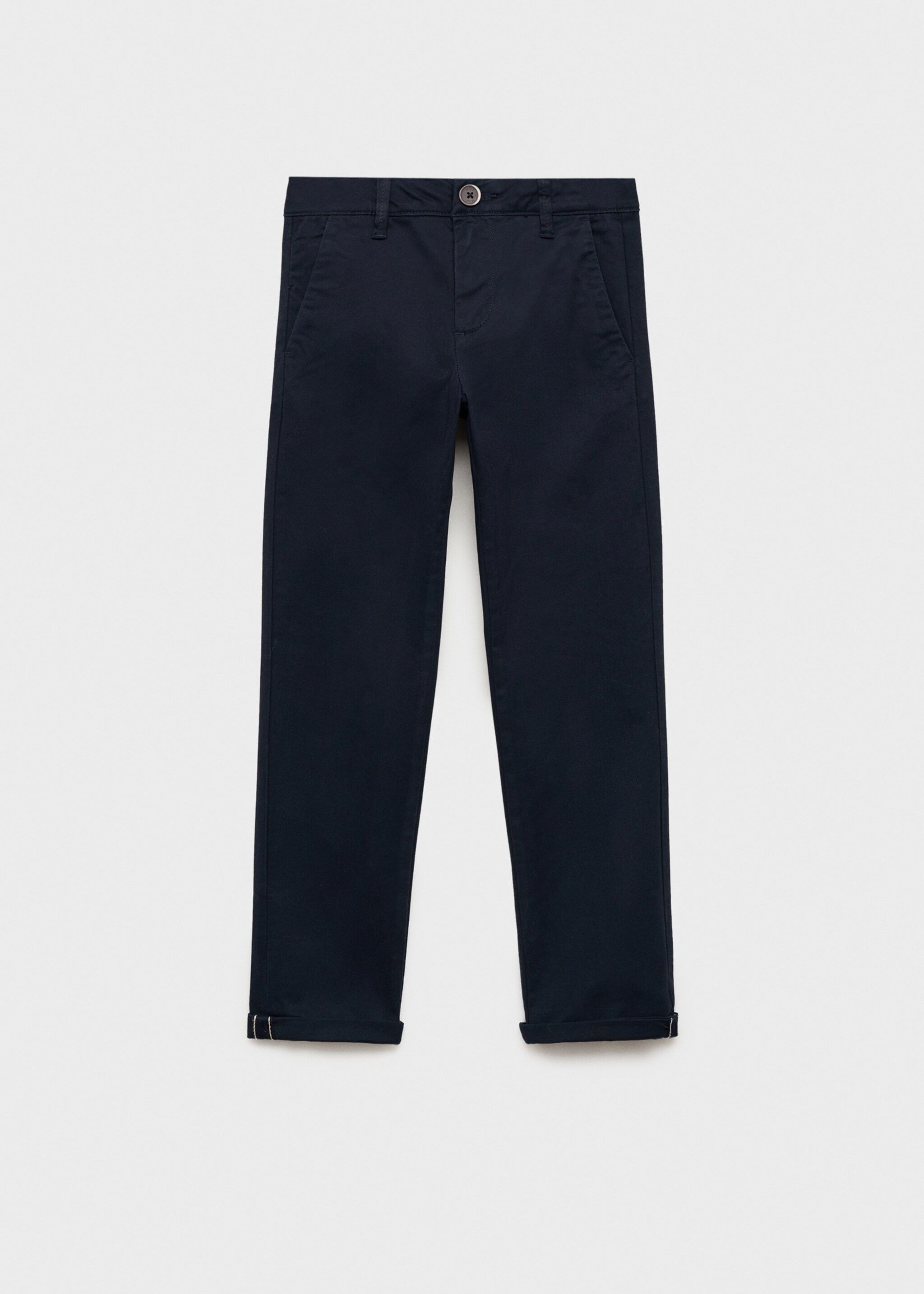 Cotton chinos - Article without model, Dark Navy. Ref: 87090626-00.