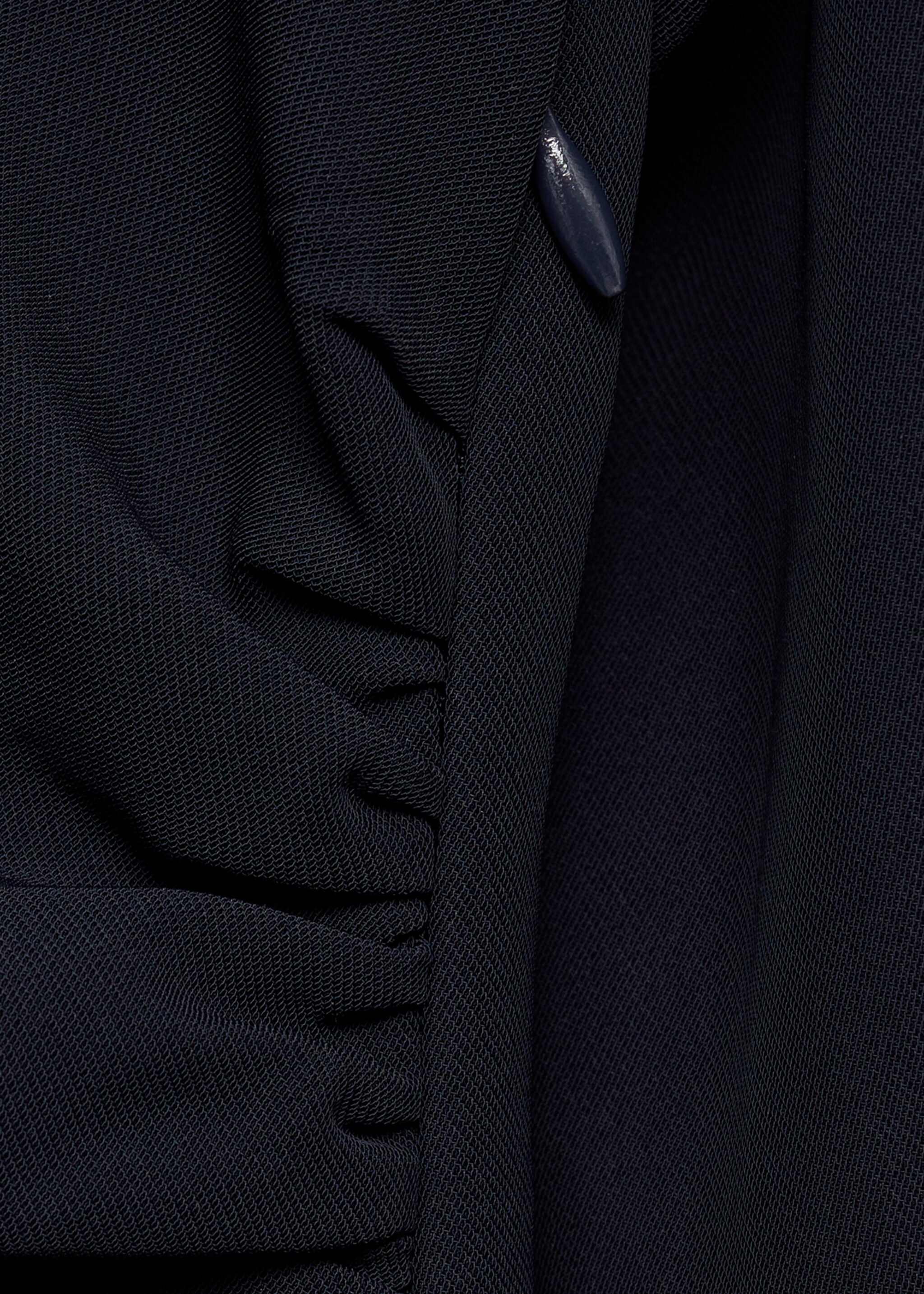 Midi-dress with draped waist - Details of the article 0, Dark Navy. Ref: 87090629-00.