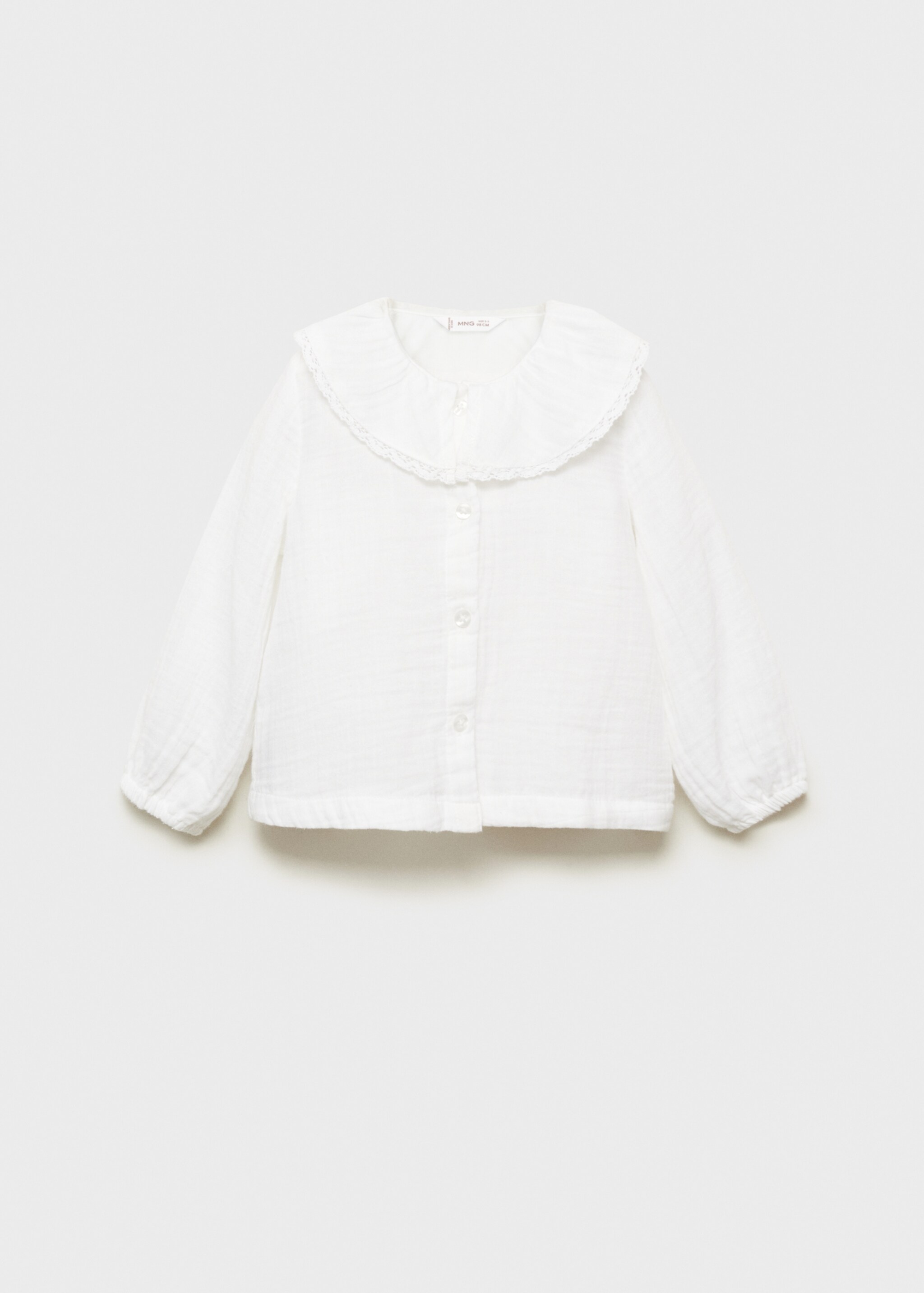 Cheesecloth cotton blouse - Article without model, White. Ref: 87090631-00.
