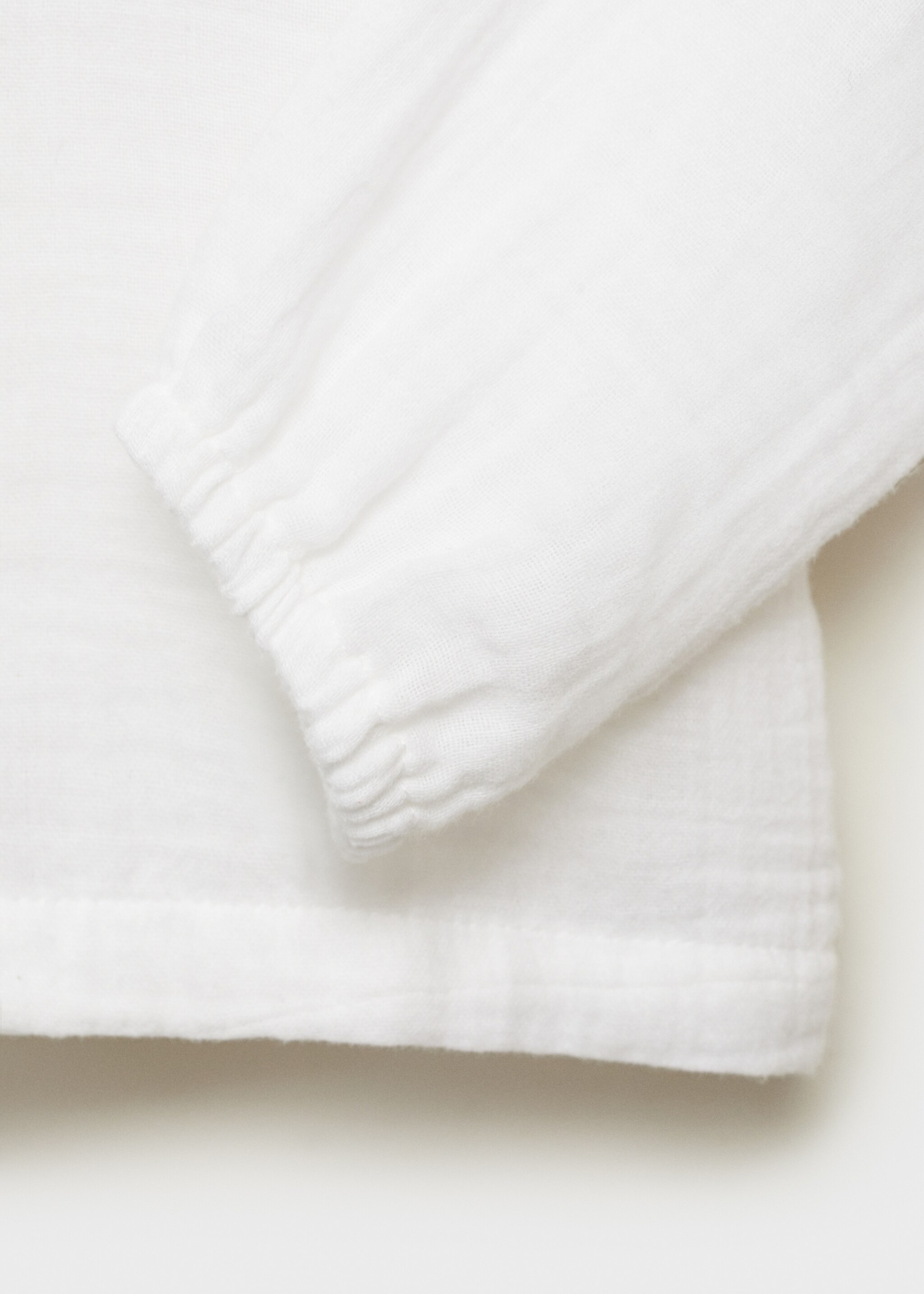 Cheesecloth cotton blouse - Details of the article 0, White. Ref: 87090631-00.