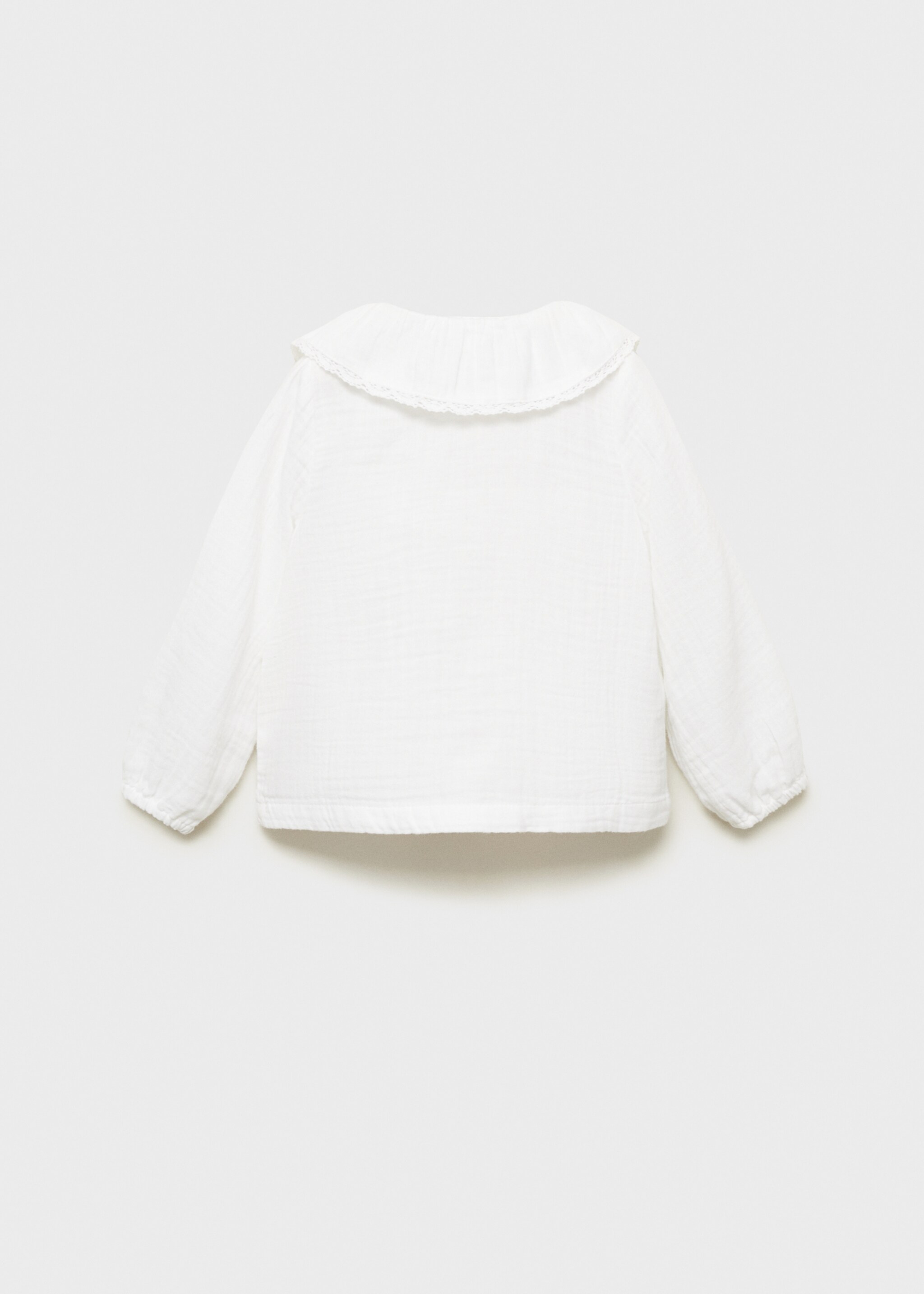 Cheesecloth cotton blouse - Reverse of the article, White. Ref: 87090631-00.