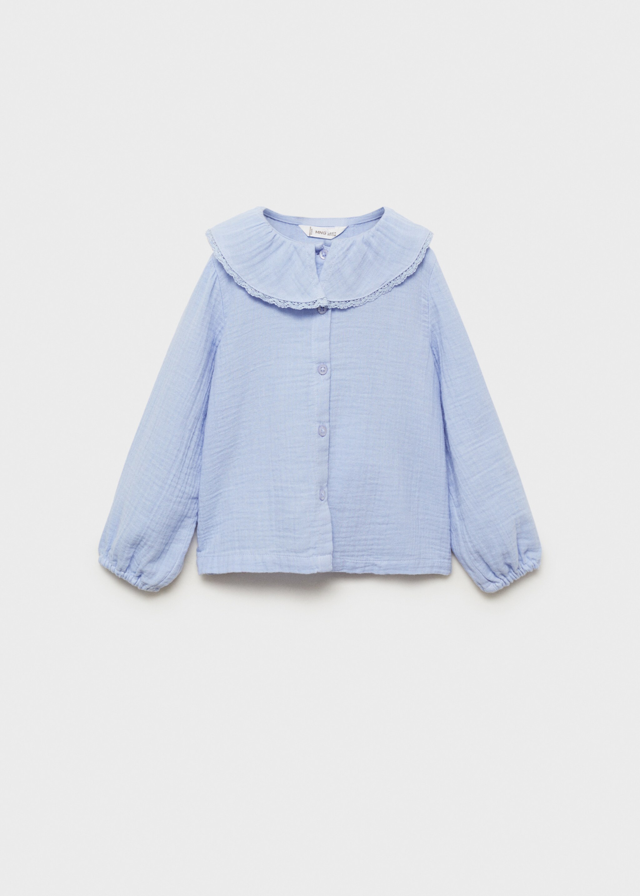 Cheesecloth cotton blouse - Article without model, Sky Blue. Ref: 87090631-00.