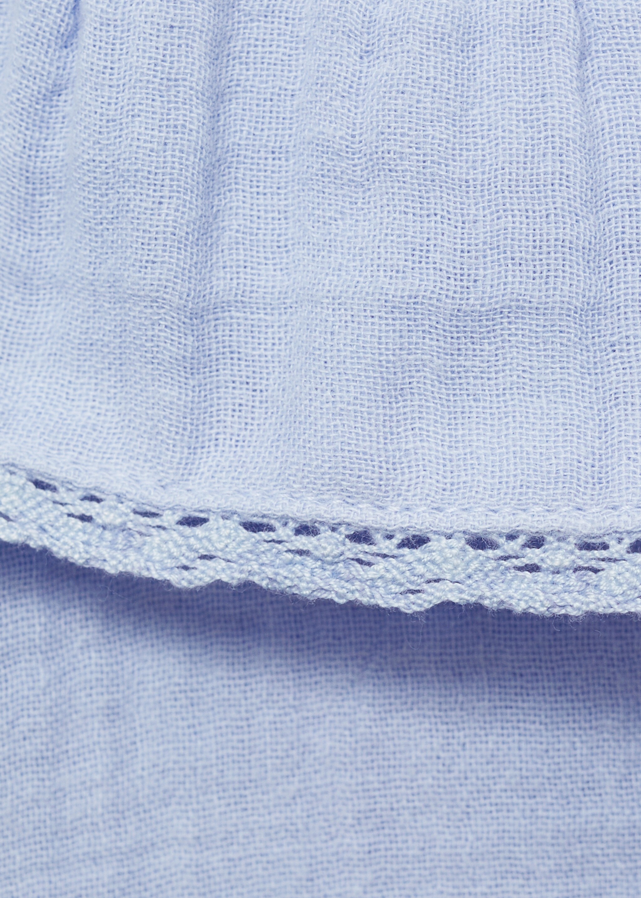 Cheesecloth cotton blouse - Details of the article 0, Sky Blue. Ref: 87090631-00.