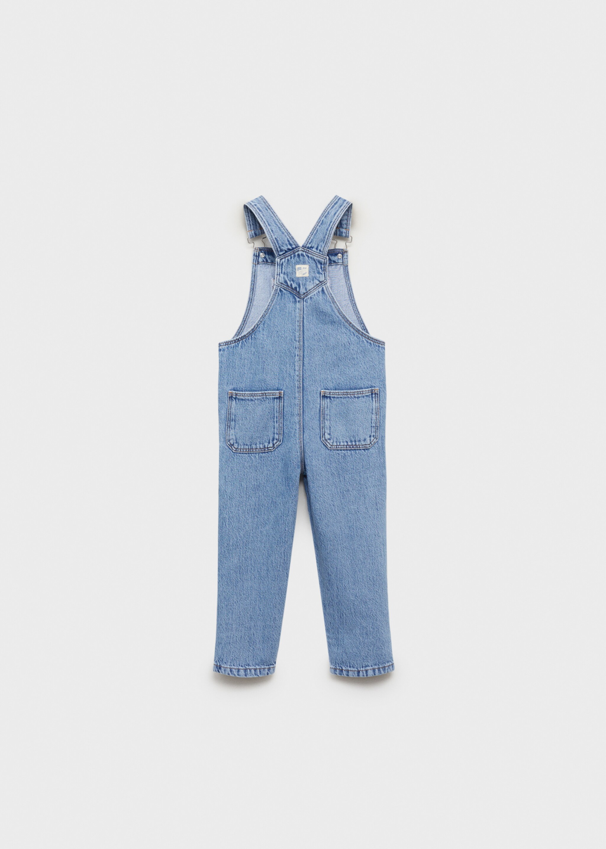 Long denim overalls with pocket - Reverse of the article, Light Blue. Ref: 87090639-00.