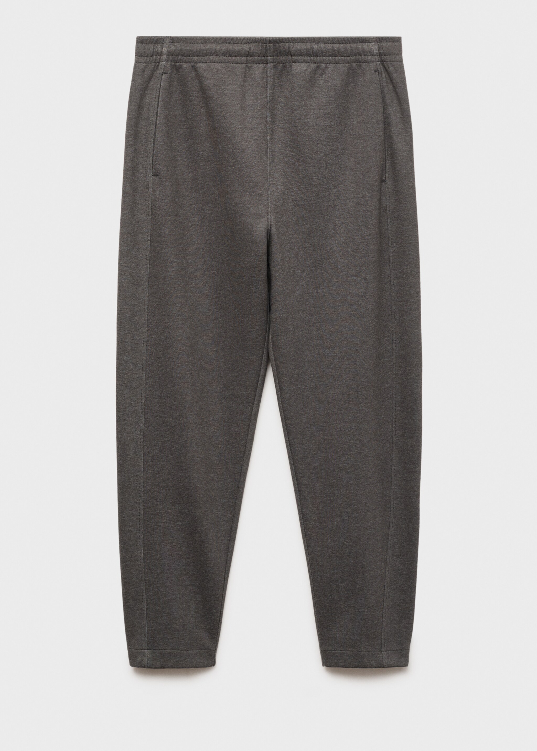 Cotton joggers embroidered detail - Article without model, Medium Heather Grey. Ref: 87090642-00.