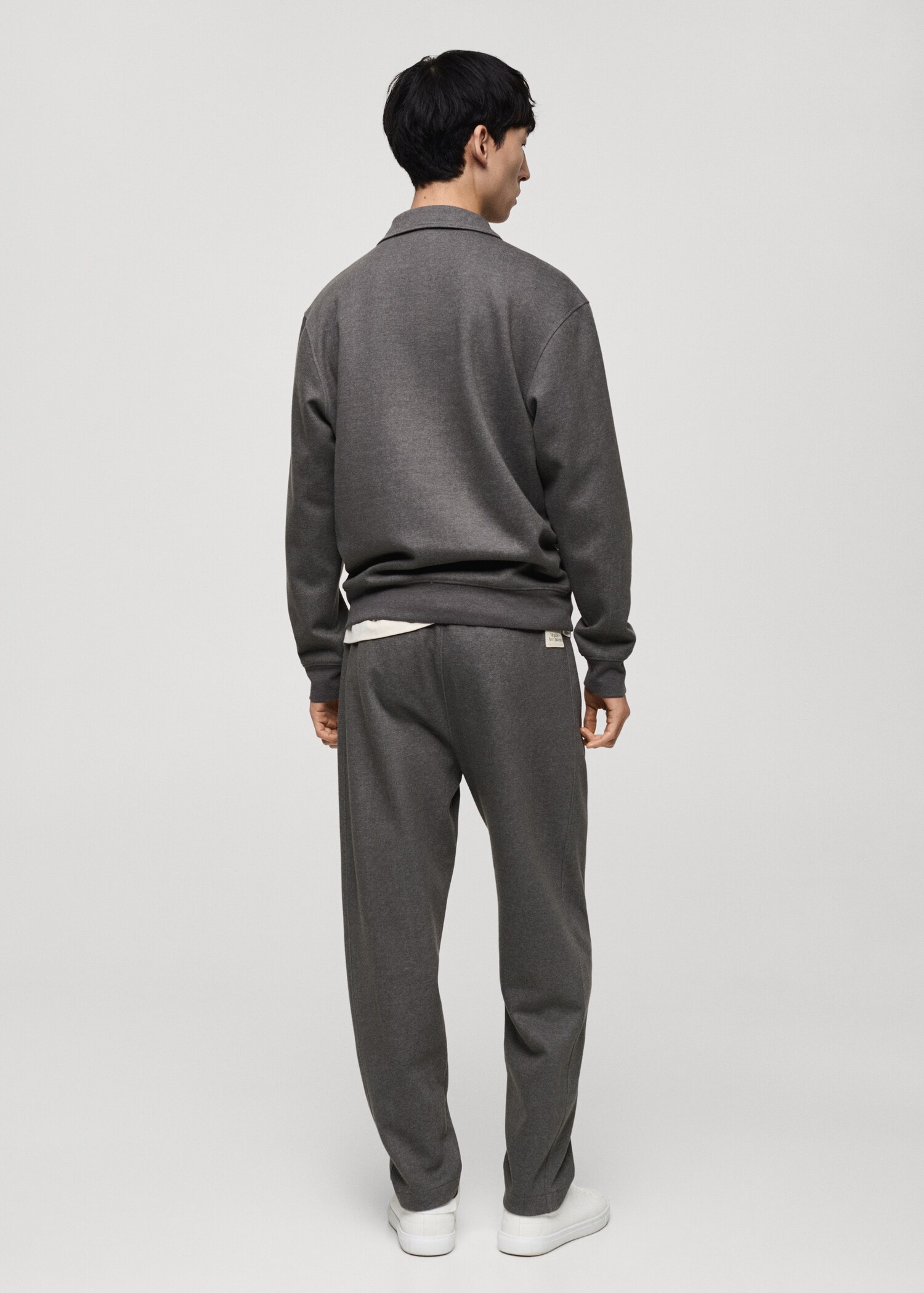 Cotton joggers embroidered detail - Reverse of the article