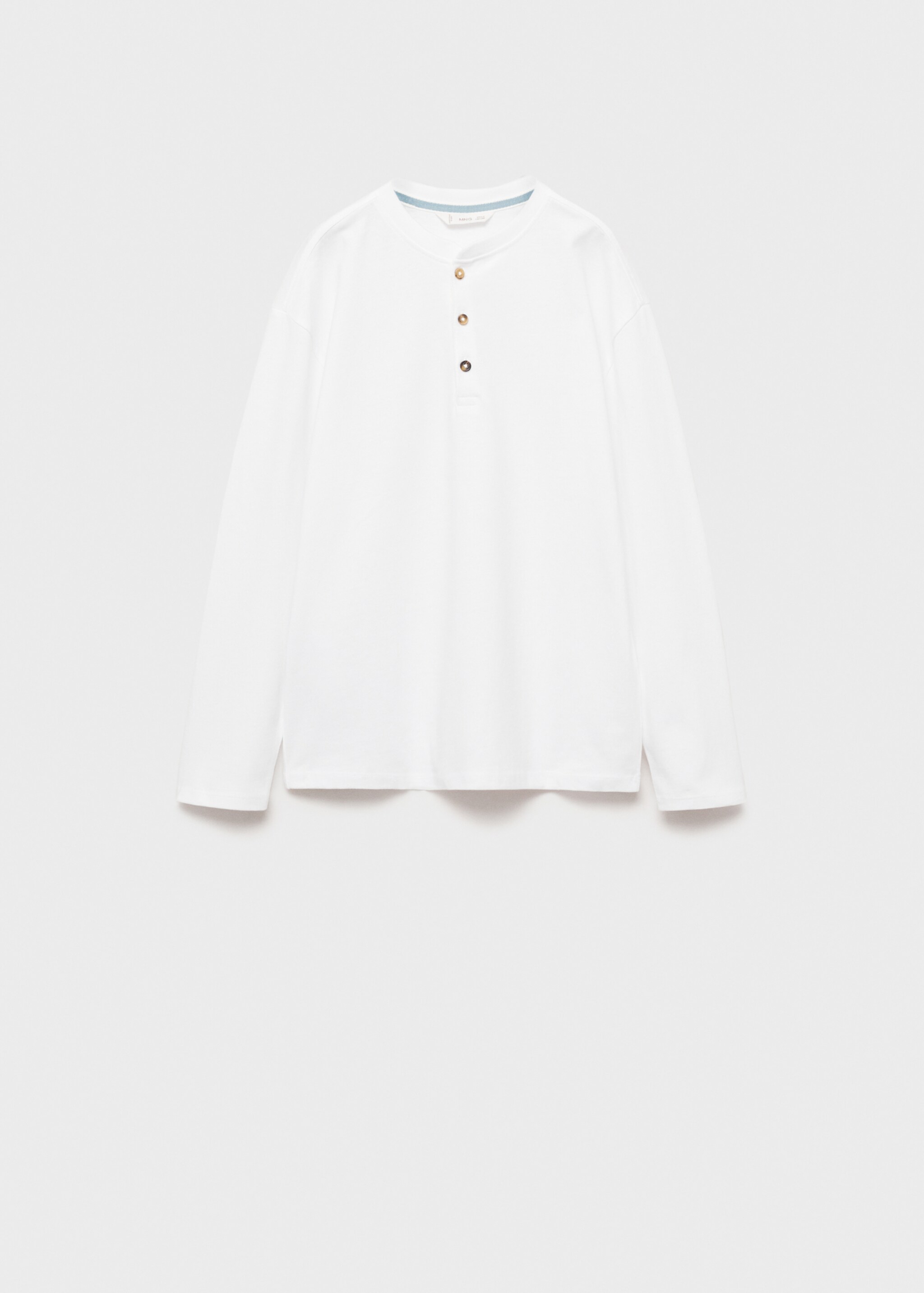 Katoenen T-shirt met lange mouwen - Artikel zonder model, Gebroken wit. Ref: 87090647-00.