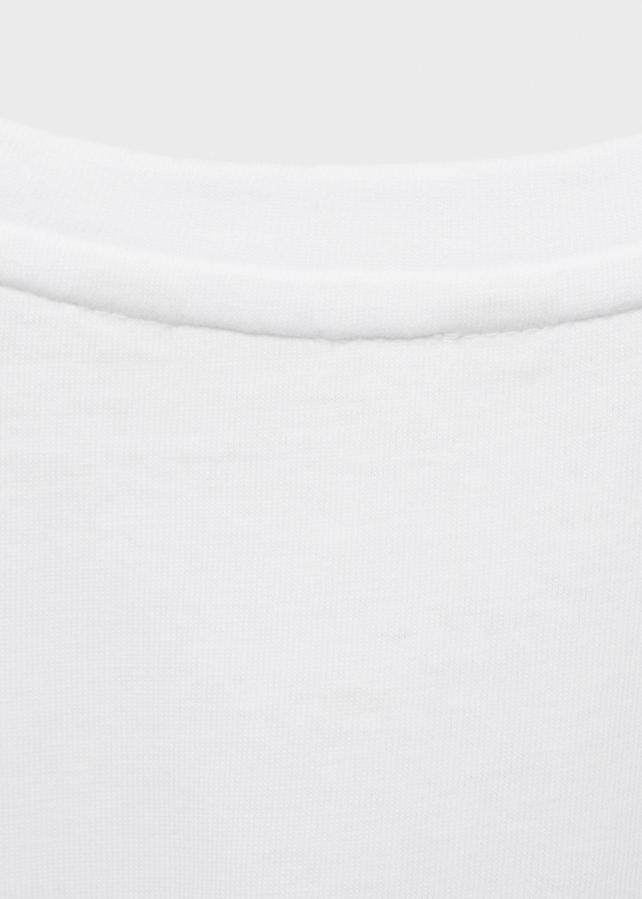 Katoenen T-shirt met lange mouwen - Detail van het artikel 0, Gebroken wit. Ref: 87090647-00.