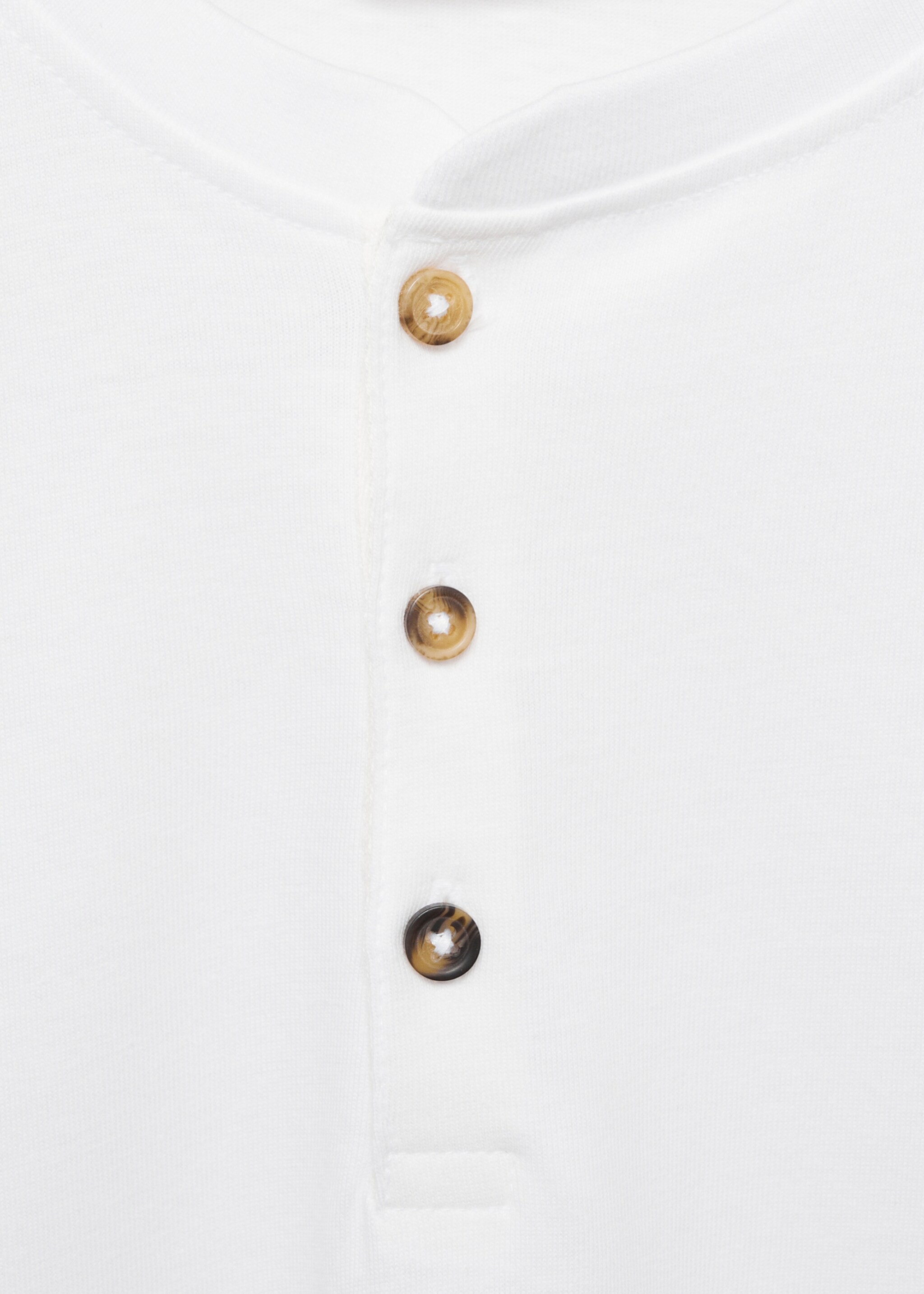 Katoenen T-shirt met lange mouwen - Detail van het artikel 8, Gebroken wit. Ref: 87090647-00.