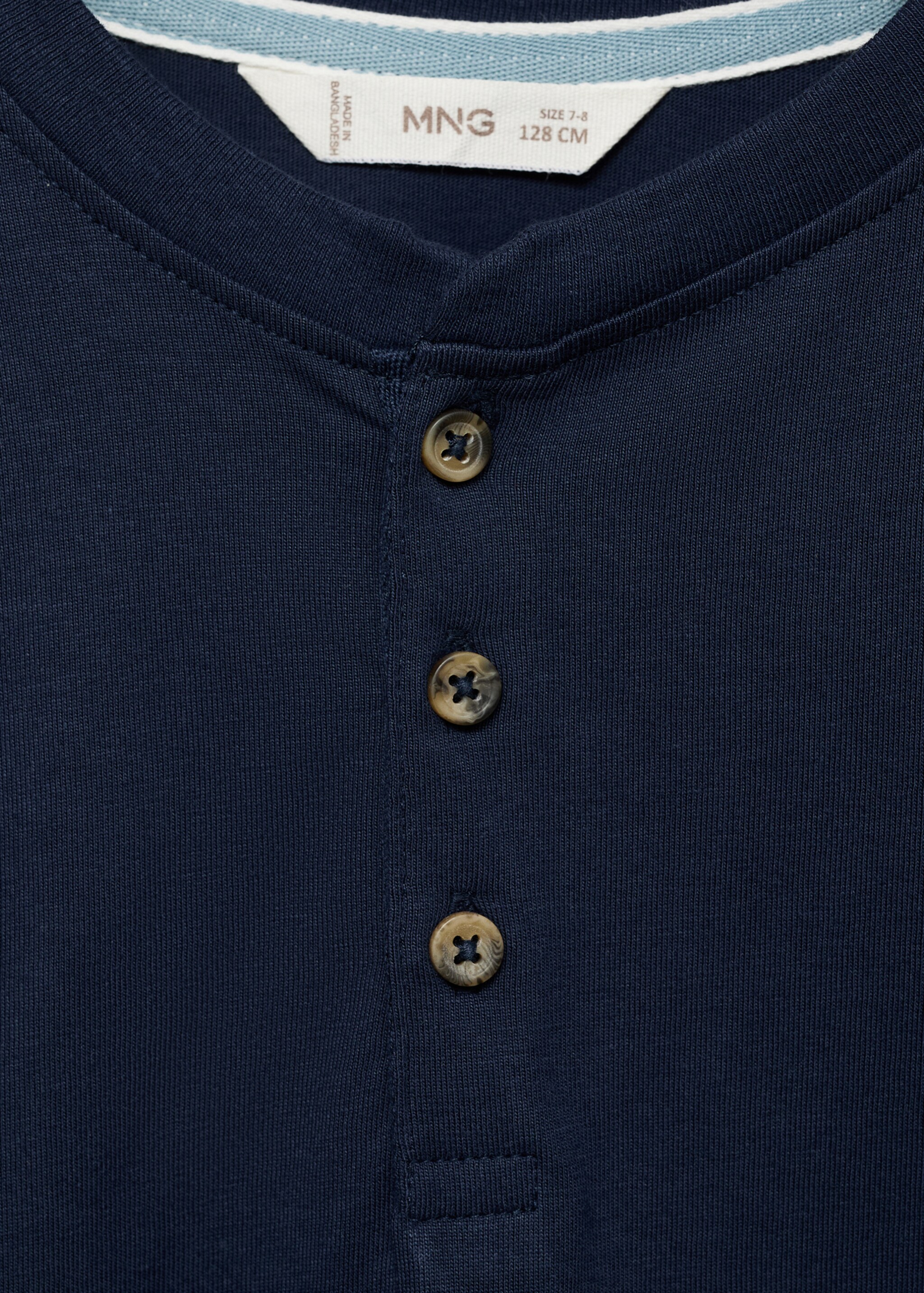 Long sleeve cotton t-shirt - Details of the article 8, Dark Navy. Ref: 87090647-00.