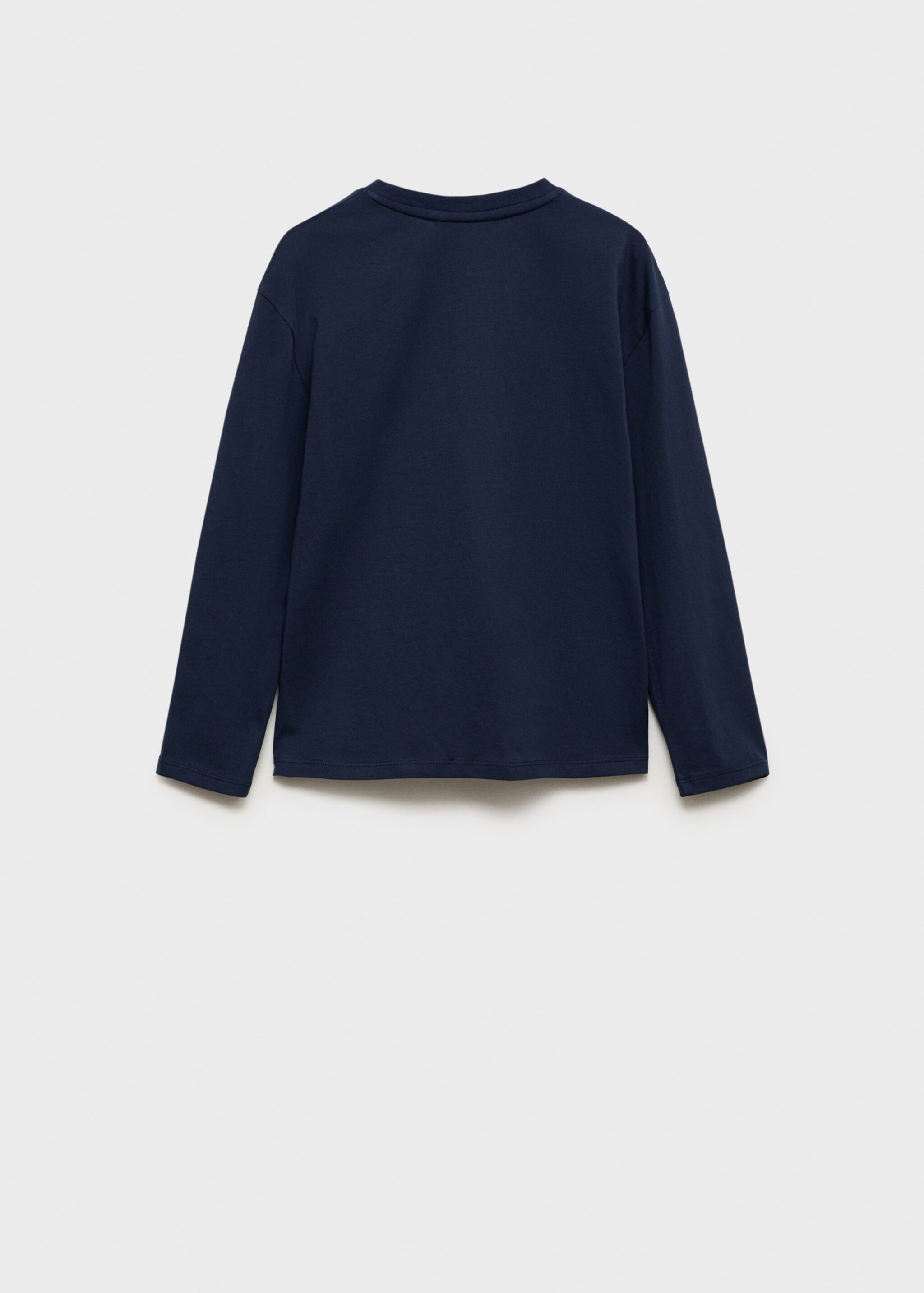 Long sleeve cotton t-shirt - Reverse of the article, Dark Navy. Ref: 87090647-00.