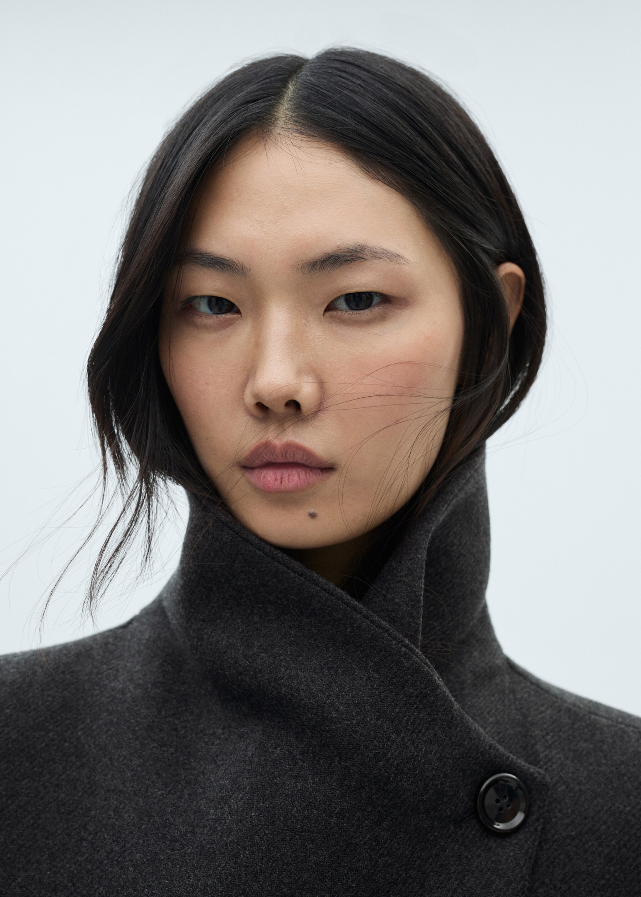 Wollen jas met ceintuur - Detail van het artikel 1, Grijs. Ref: 87090649-00.