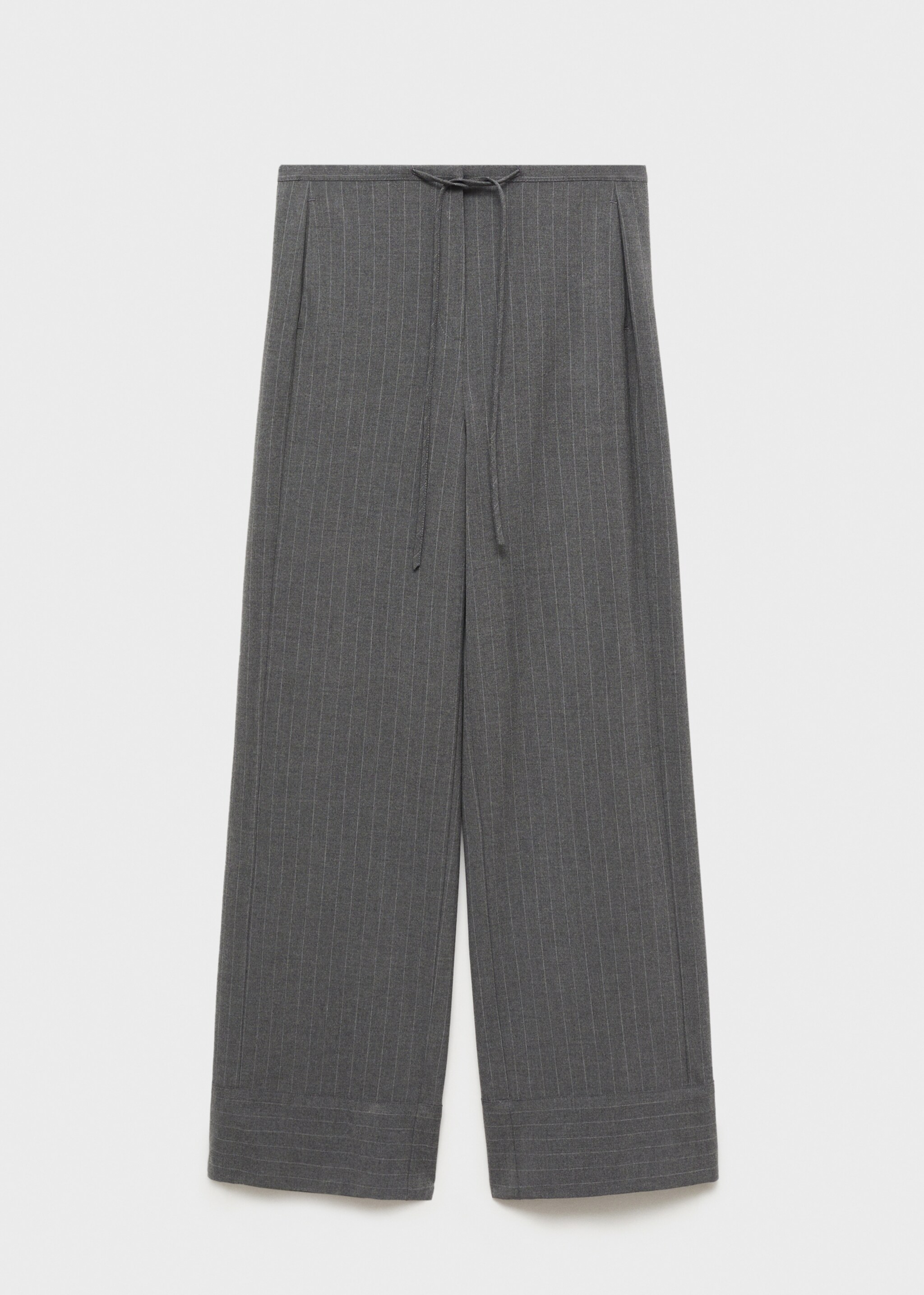 Chalk-stripe straight trousers - Article without model, Grey. Ref: 87090651-00.