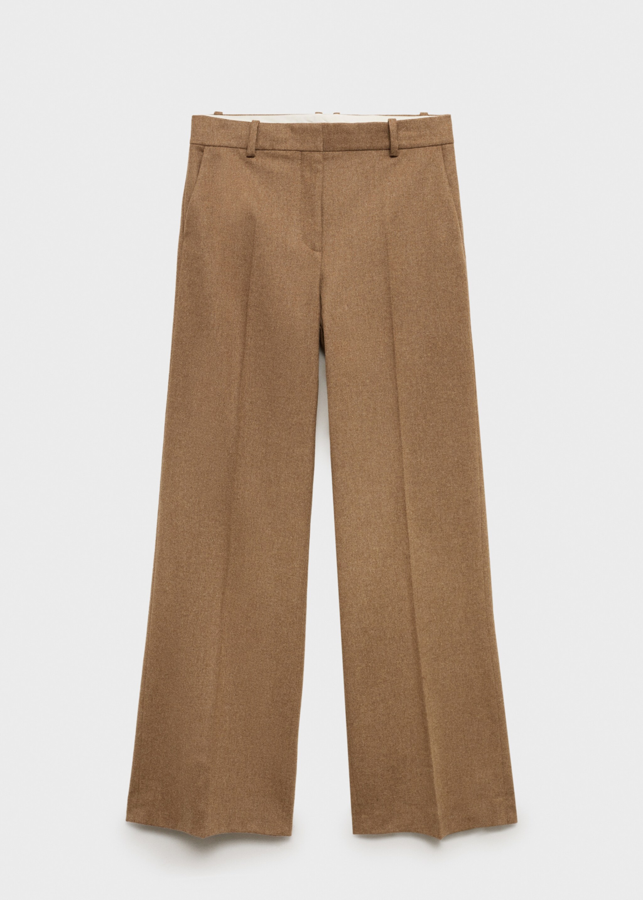Wool-blend suit pants - Article without model, Tobacco Brown. Ref: 87090652-00.