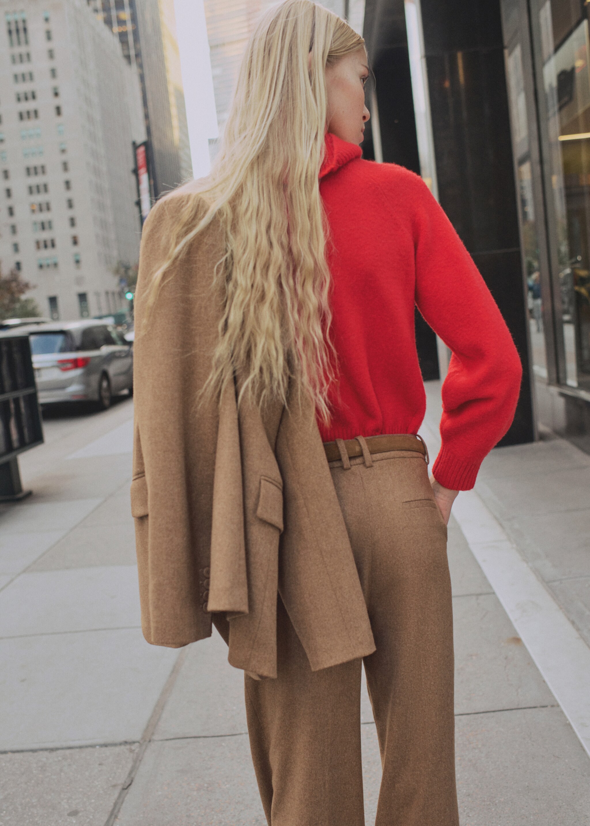 Wool-blend suit pants - Details of the article 6, Tobacco Brown. Ref: 87090652-00.