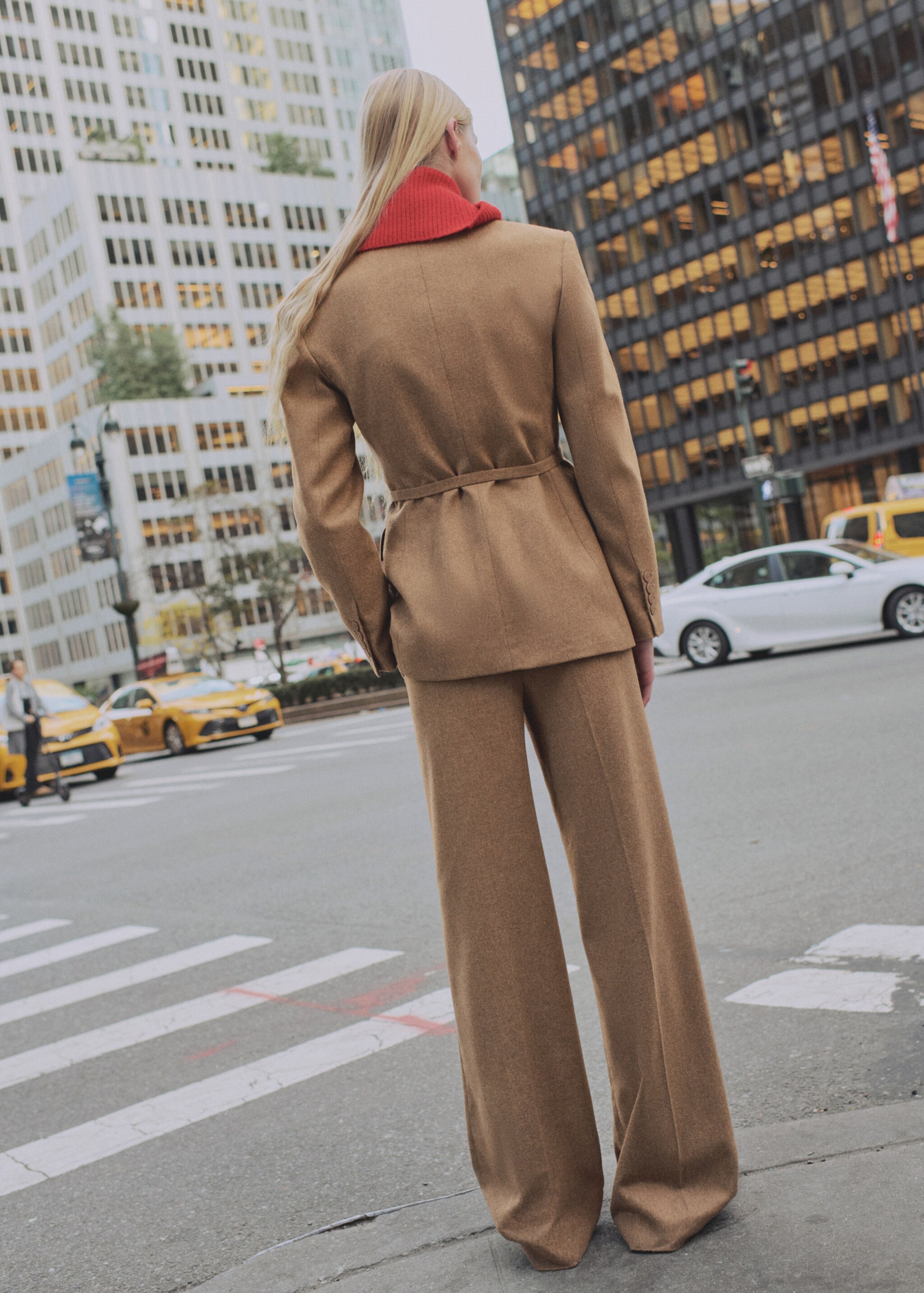 Wool-blend suit pants - Reverse of the article, Tobacco Brown. Ref: 87090652-00.