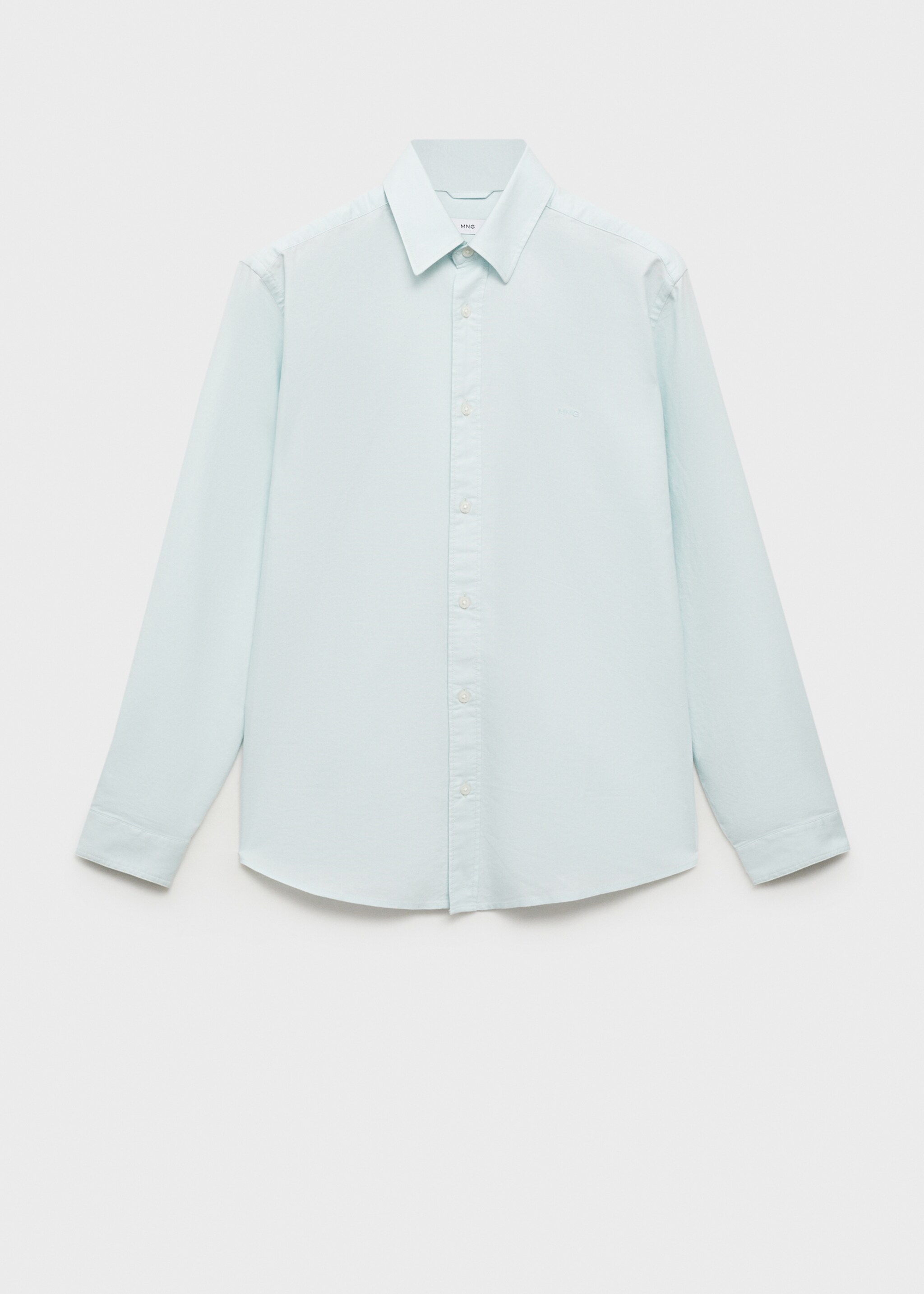 100% cotton Oxford shirt with logo - Article without model, Pastel Green. Ref: 87090653-00.