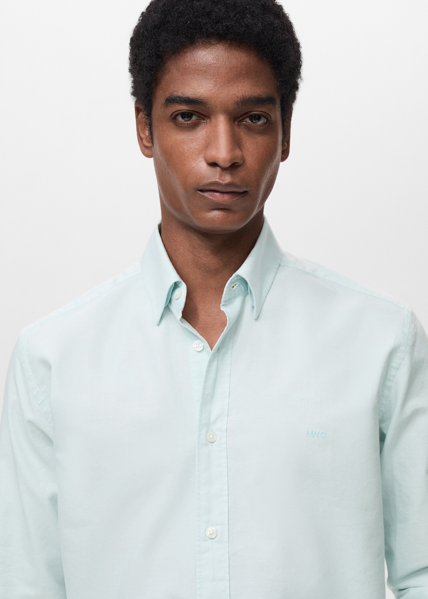 100% cotton Oxford shirt with logo - Details of the article 1