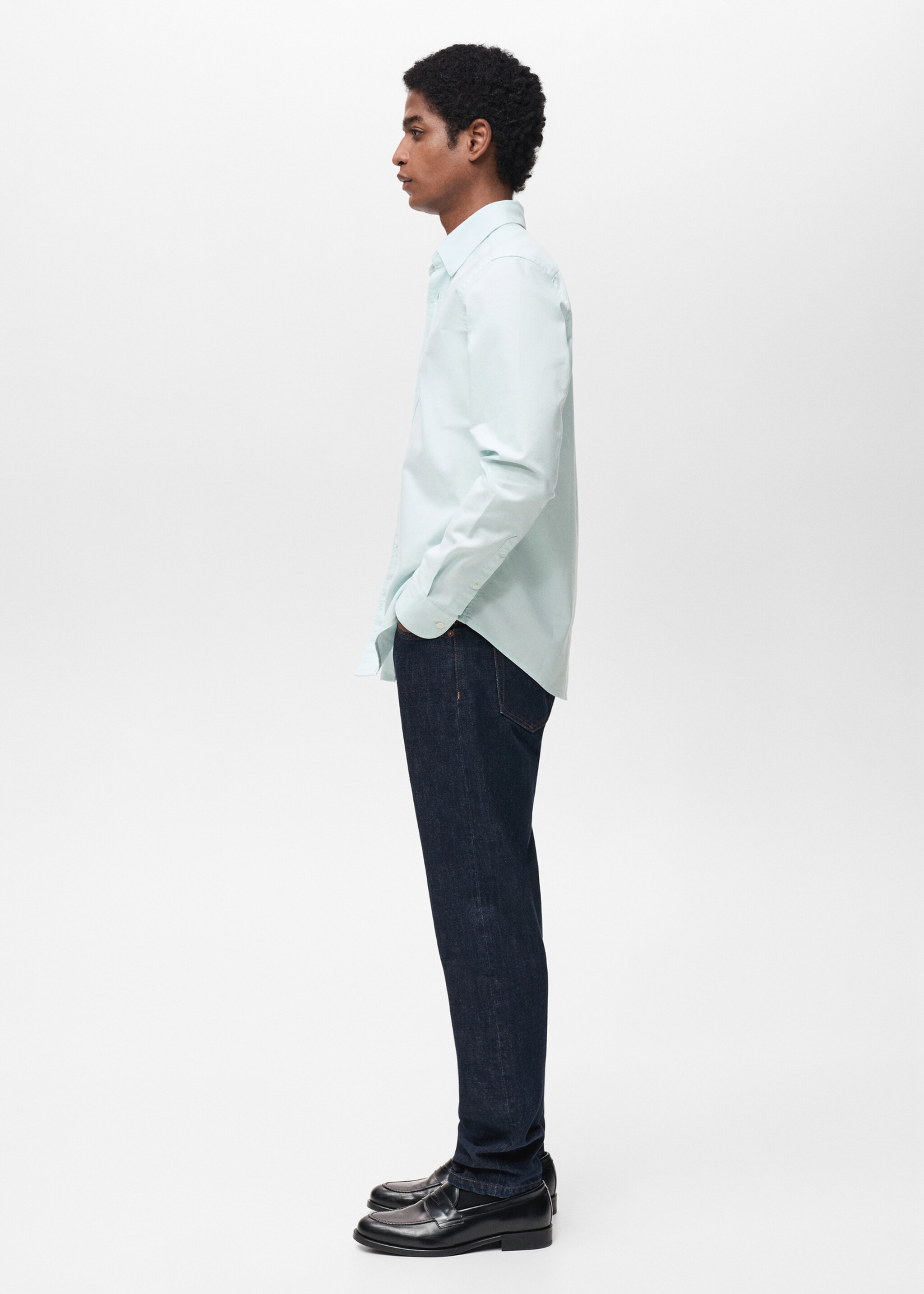 100% cotton Oxford shirt with logo - Details of the article 2, Pastel Green. Ref: 87090653-00.