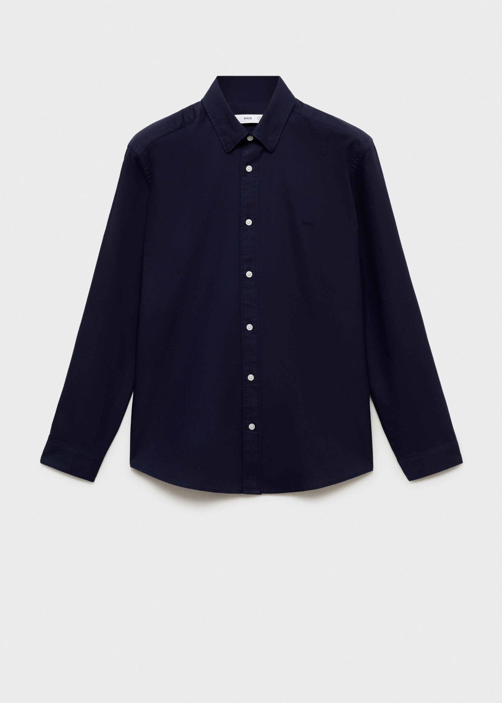 100% cotton Oxford shirt with logo - Article without model, Dark Navy. Ref: 87090653-00.