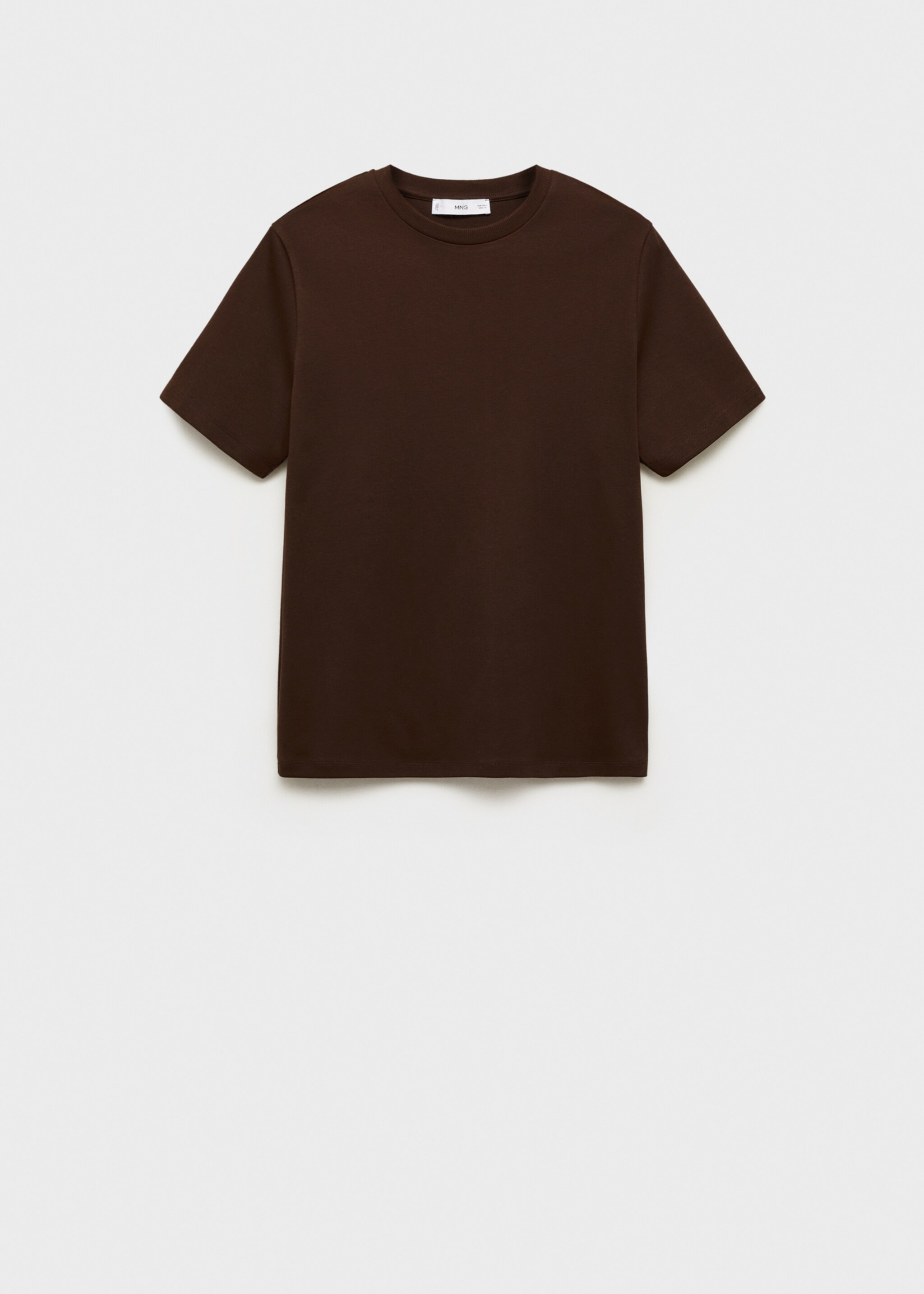 Kurzärmliges Baumwoll-T-Shirt - Artikel ohne Model, Braun. Ref: 87090654-00.