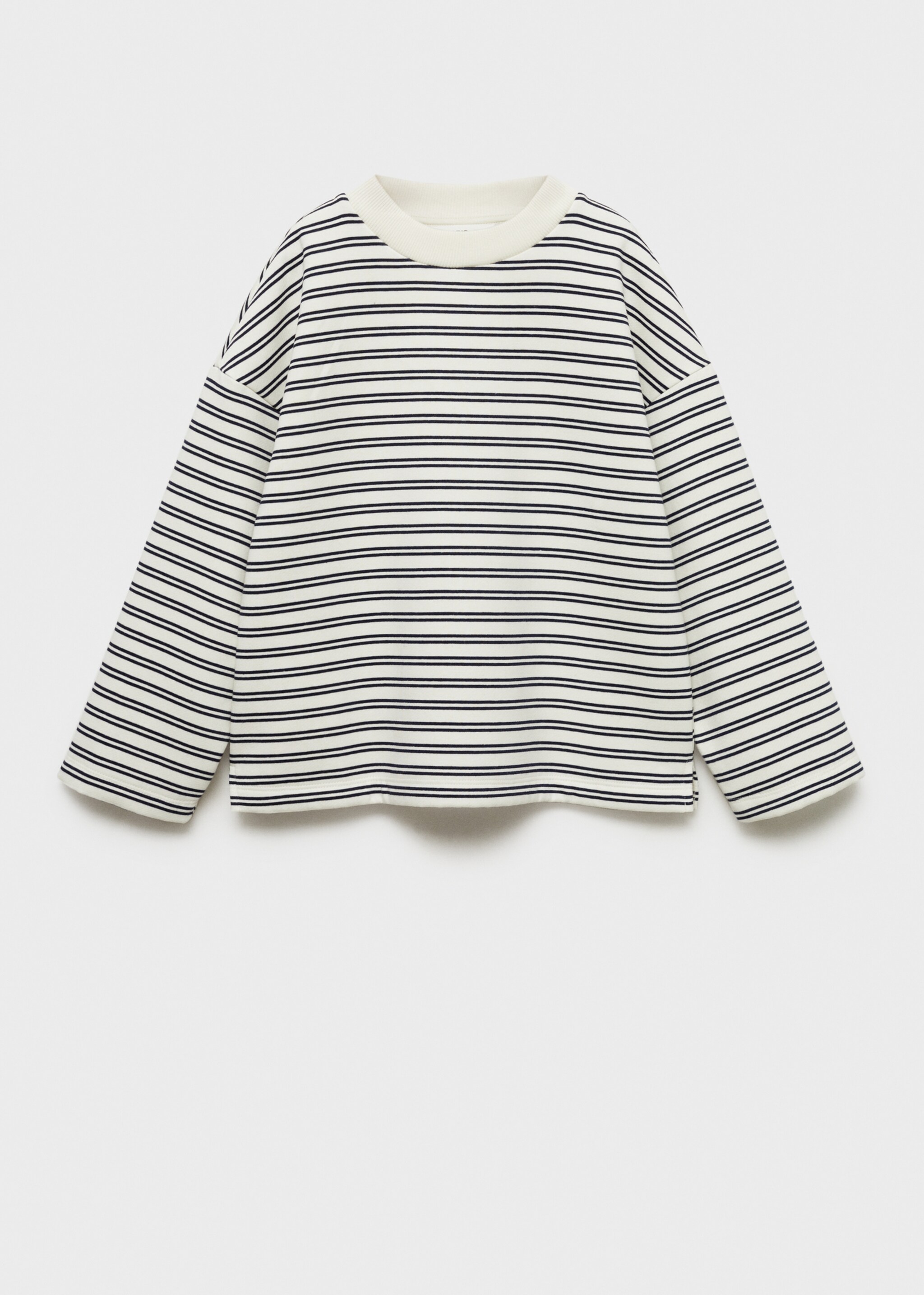 Gestreiftes Baumwoll-Sweatshirt - Artikel ohne Model, Dunkles Marineblau. Ref: 87090655-00.