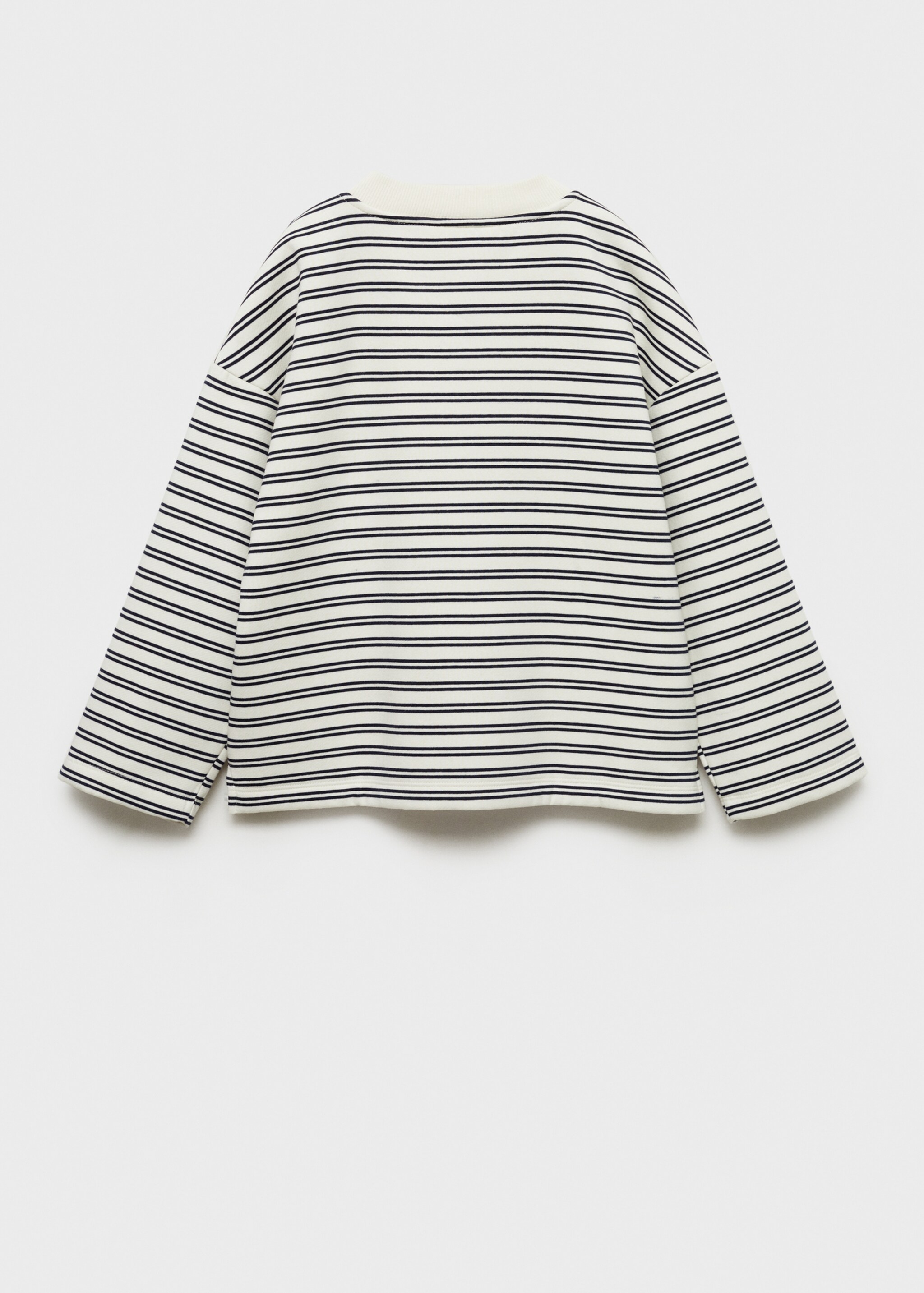 Gestreiftes Baumwoll-Sweatshirt - Rückseite des Artikels, Dunkles Marineblau. Ref: 87090655-00.