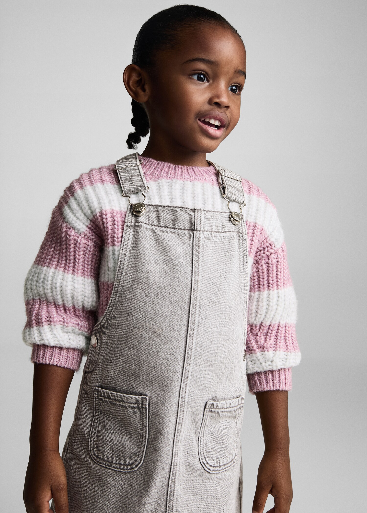 Short denim pinafore - Medium plane