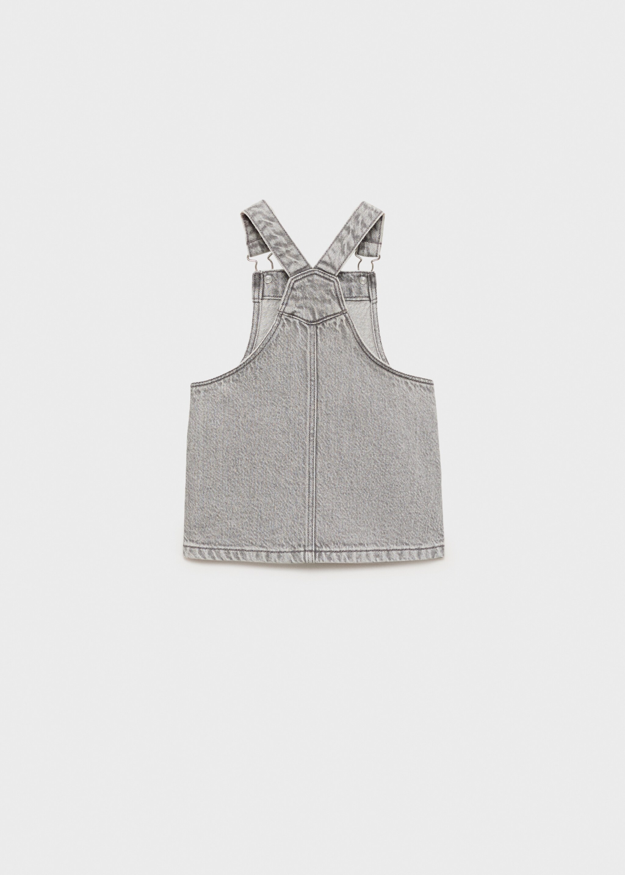 Short denim pinafore - Reverse of the article, Denim Grey. Ref: 87091045-00.