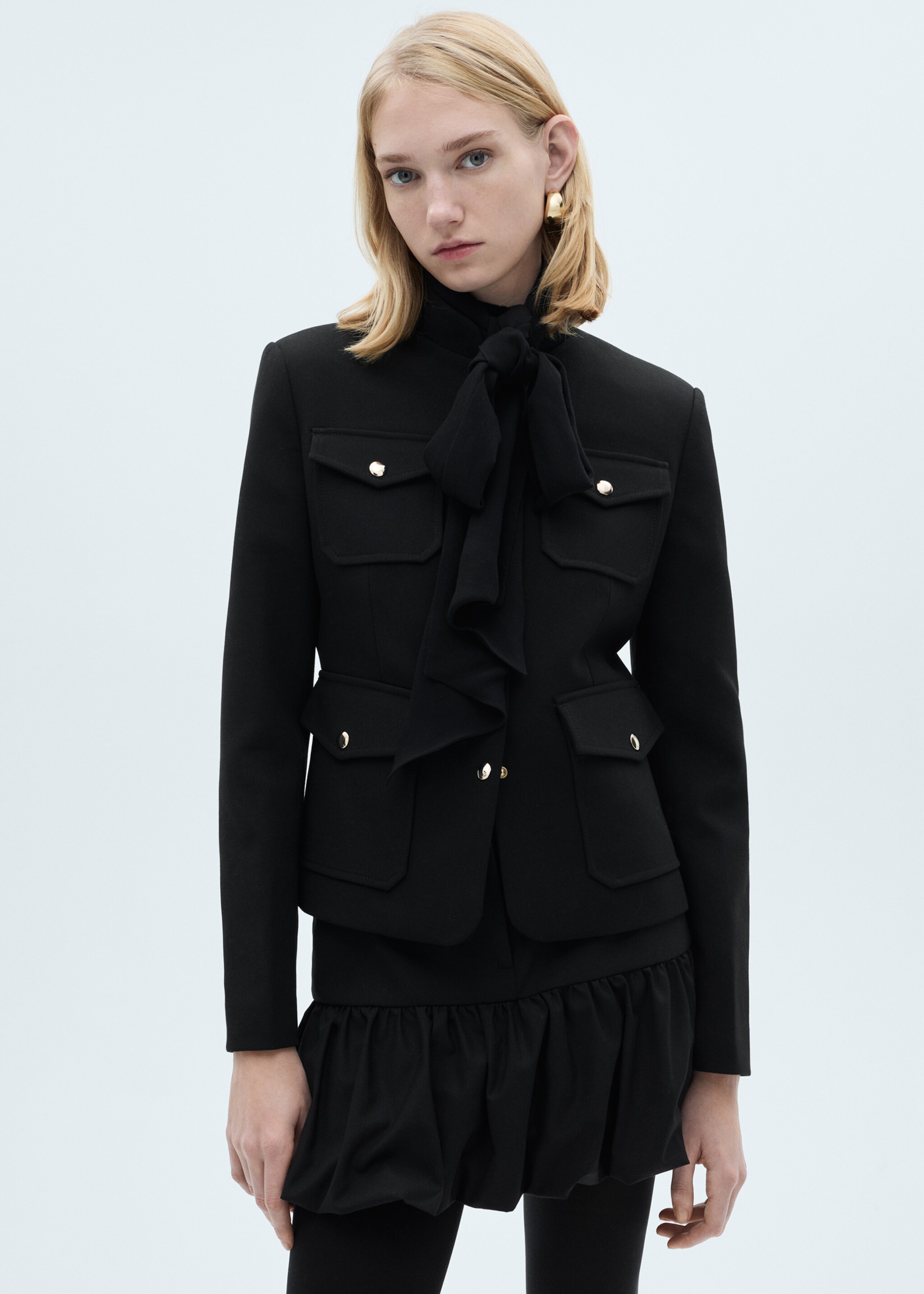 Φούστα μίνι balloon βολάν - Λεπτομέρεια του προϊόντος 1, Ανθρακί. Ref: 87091055-00.