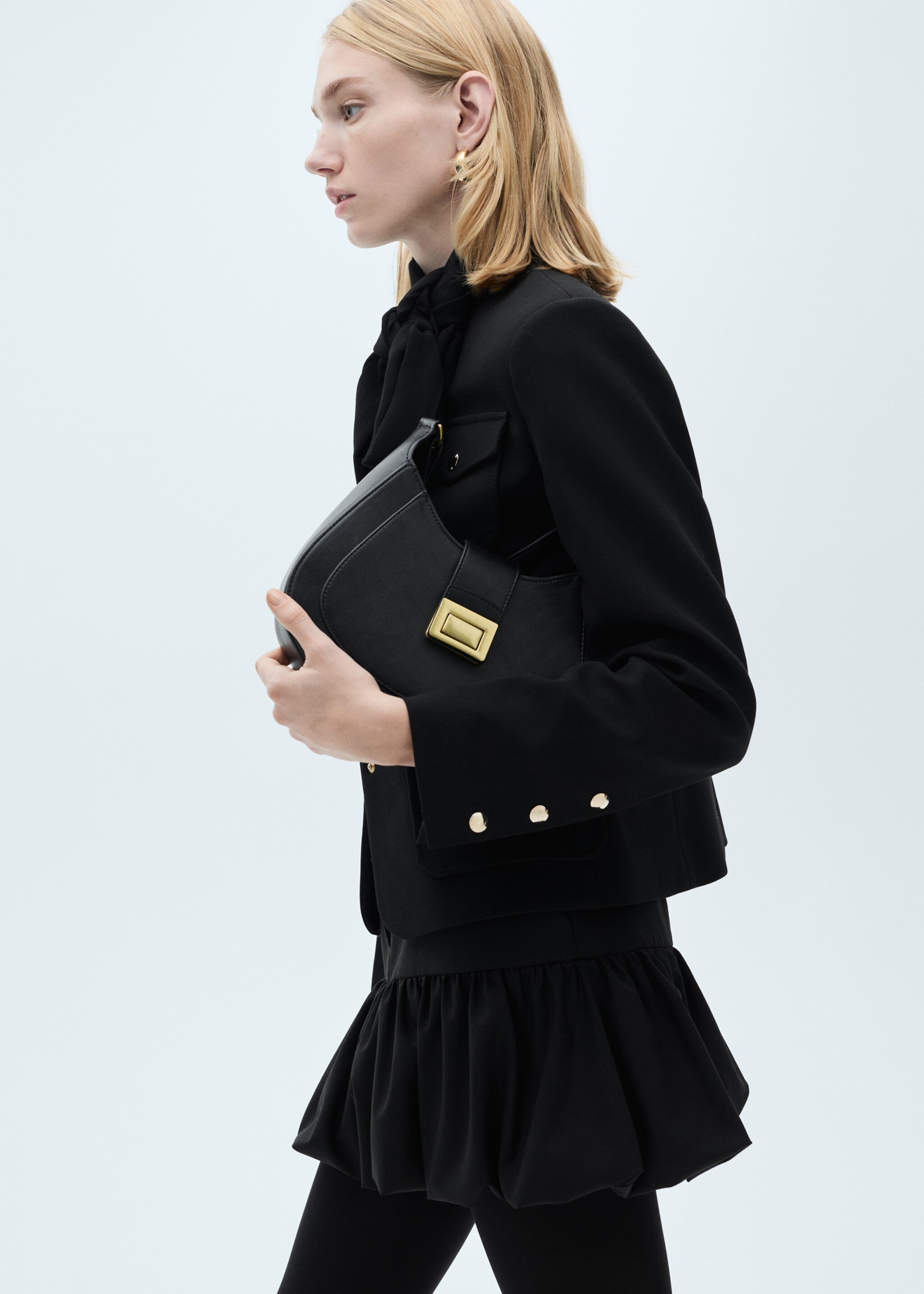 Φούστα μίνι balloon βολάν - Λεπτομέρεια του προϊόντος 2, Ανθρακί. Ref: 87091055-00.