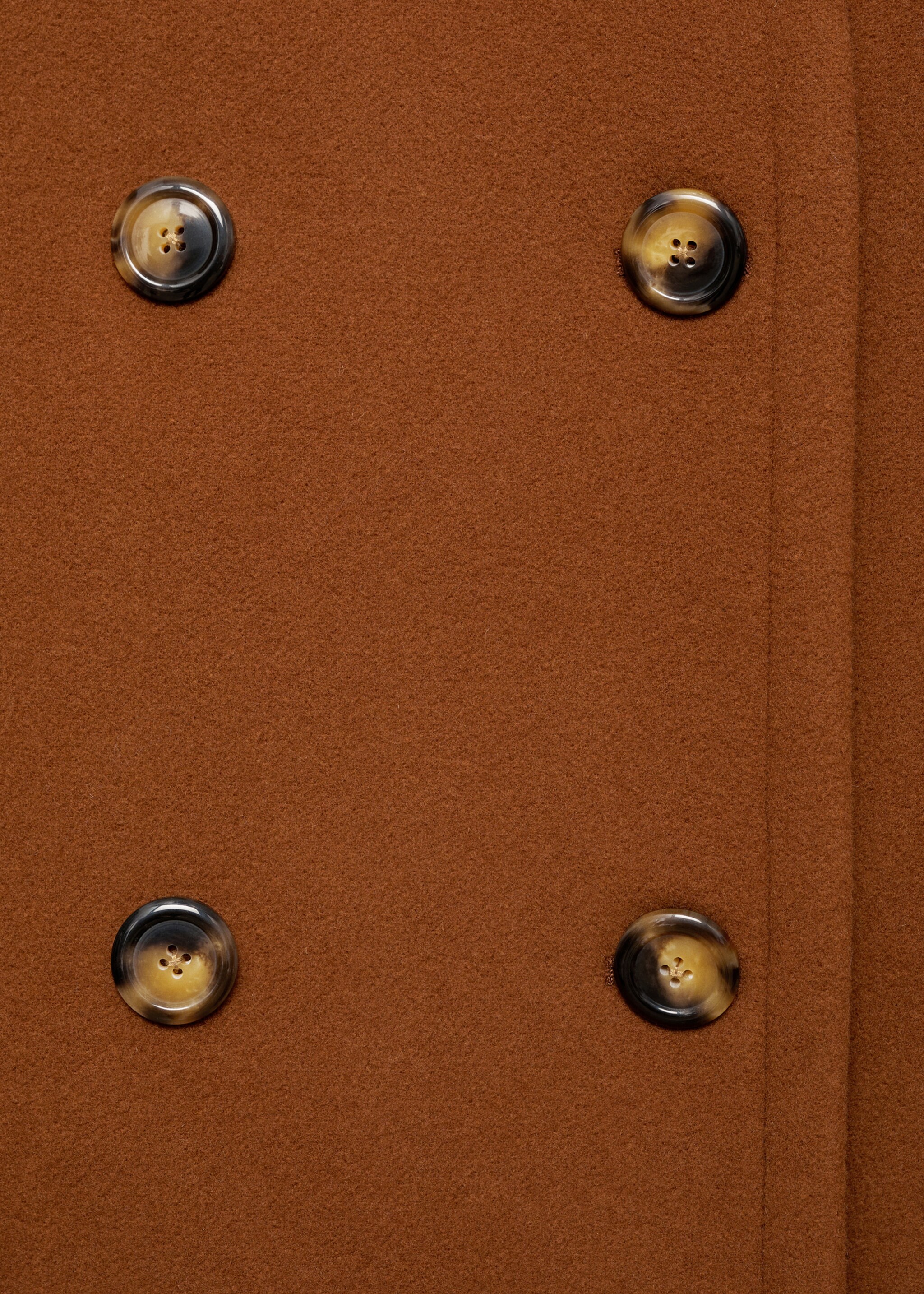 Manteau court laine double boutonnage - Détail de l'article 0, Marron. Ref: 87091057-00.