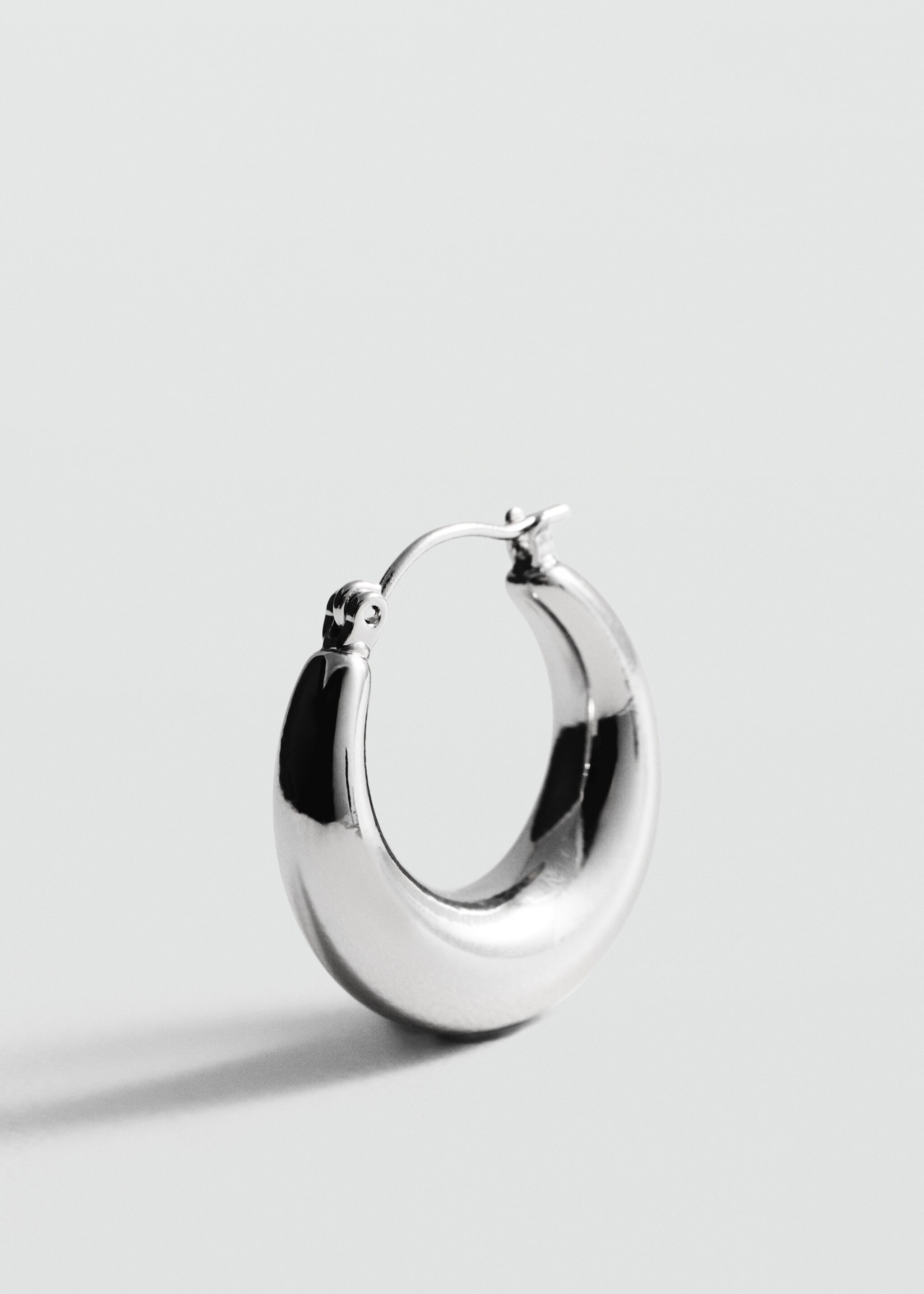 Pendientes aro volumen - Plano medio, Plata. Ref: 87091058-00.