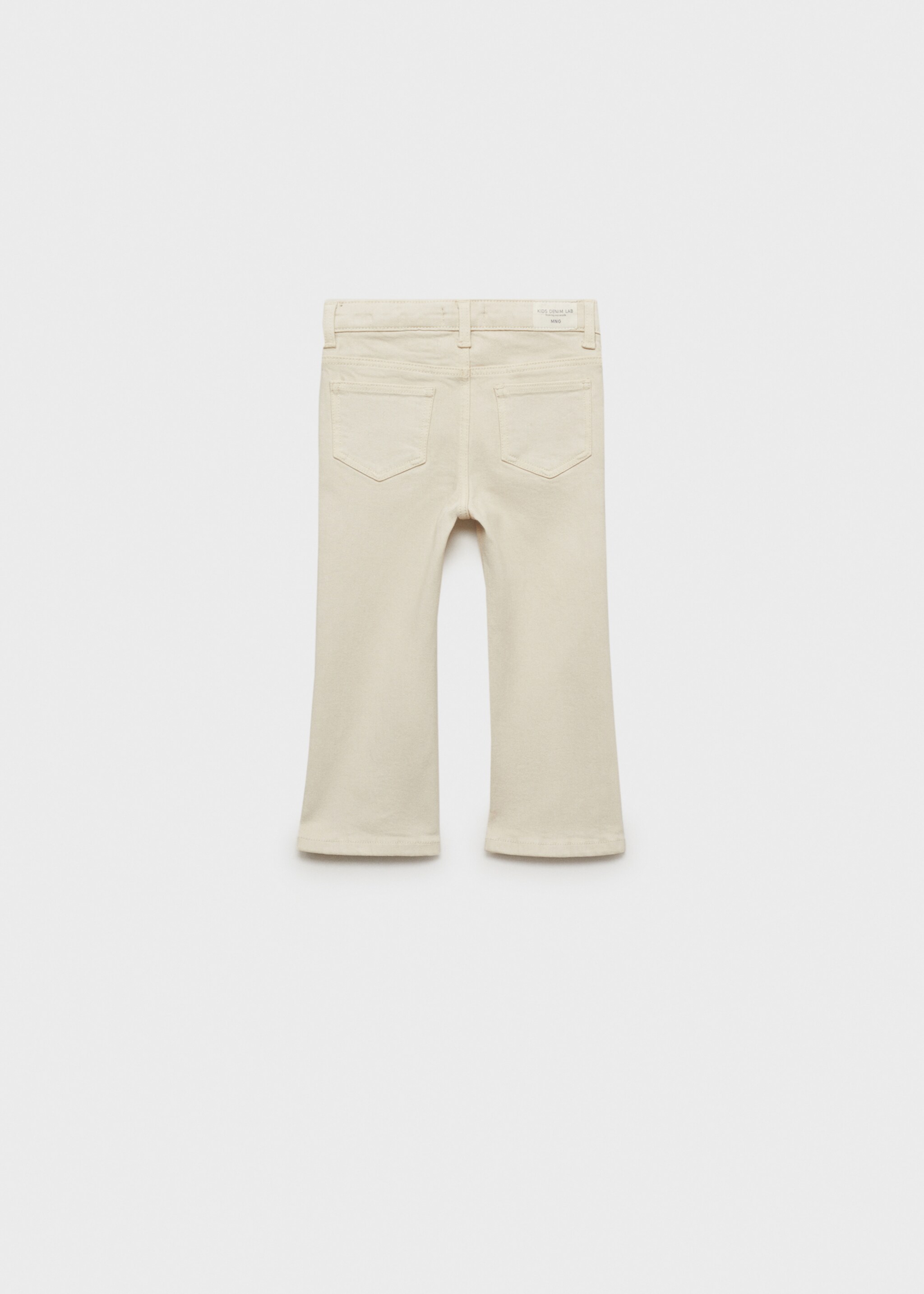 Dżinsy o kroju flare z kieszeniami - Tylna strona artykułu, Piaskowy. Ref: 87091511-00.