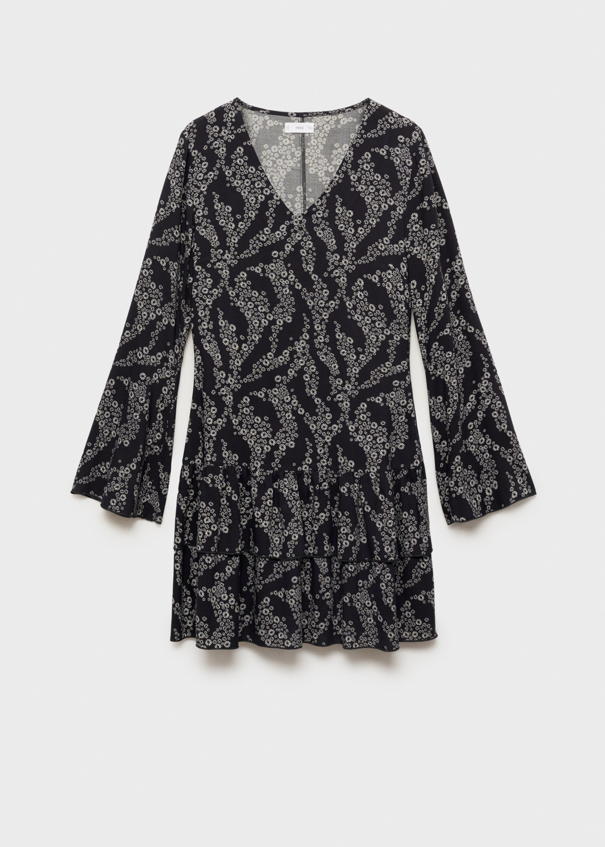 Vestido estampado floral - Artigo sem modelo, Preto. Ref: 87091512-00.