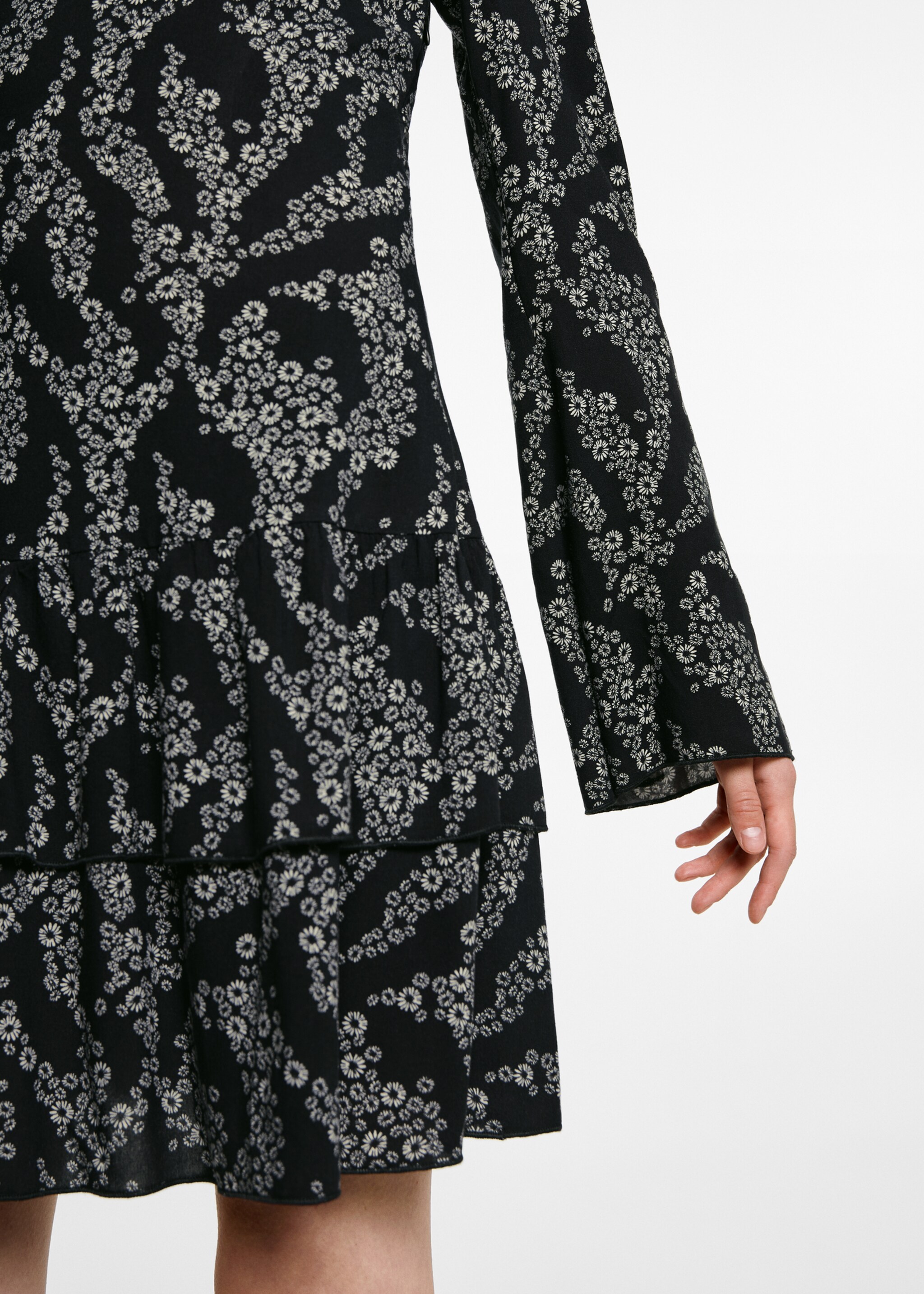 Vestido estampado floral - Pormenor do artigo 6, Preto. Ref: 87091512-00.