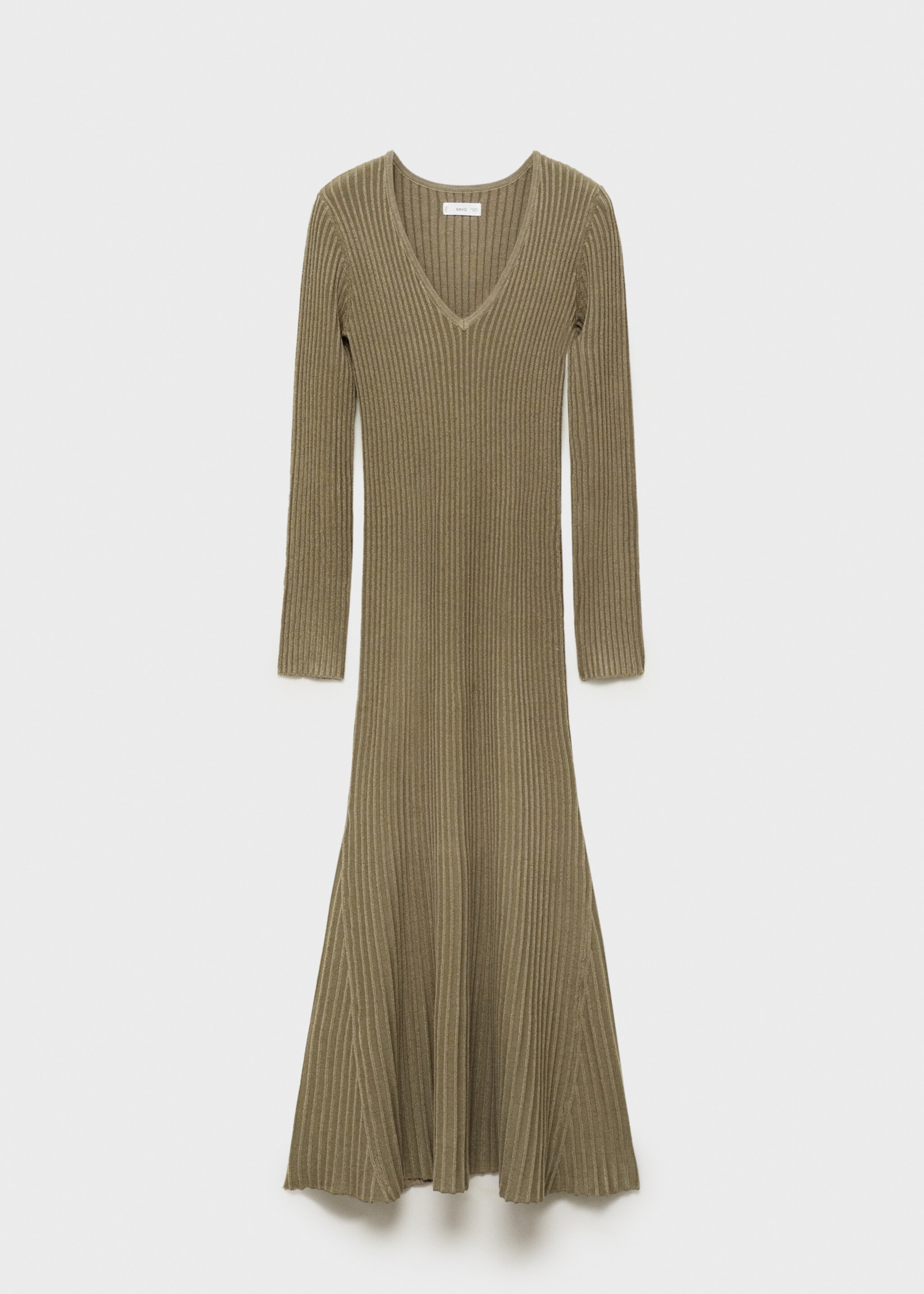 Vestido comprido acampanado - Artigo sem modelo, Caqui. Ref: 87091514-00.