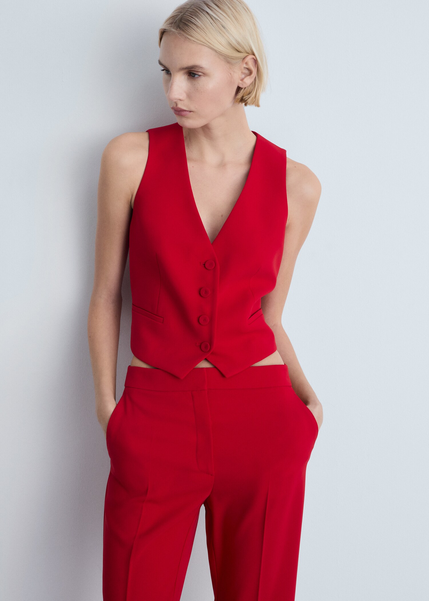 Suit waistcoat with buttons - Medium plane