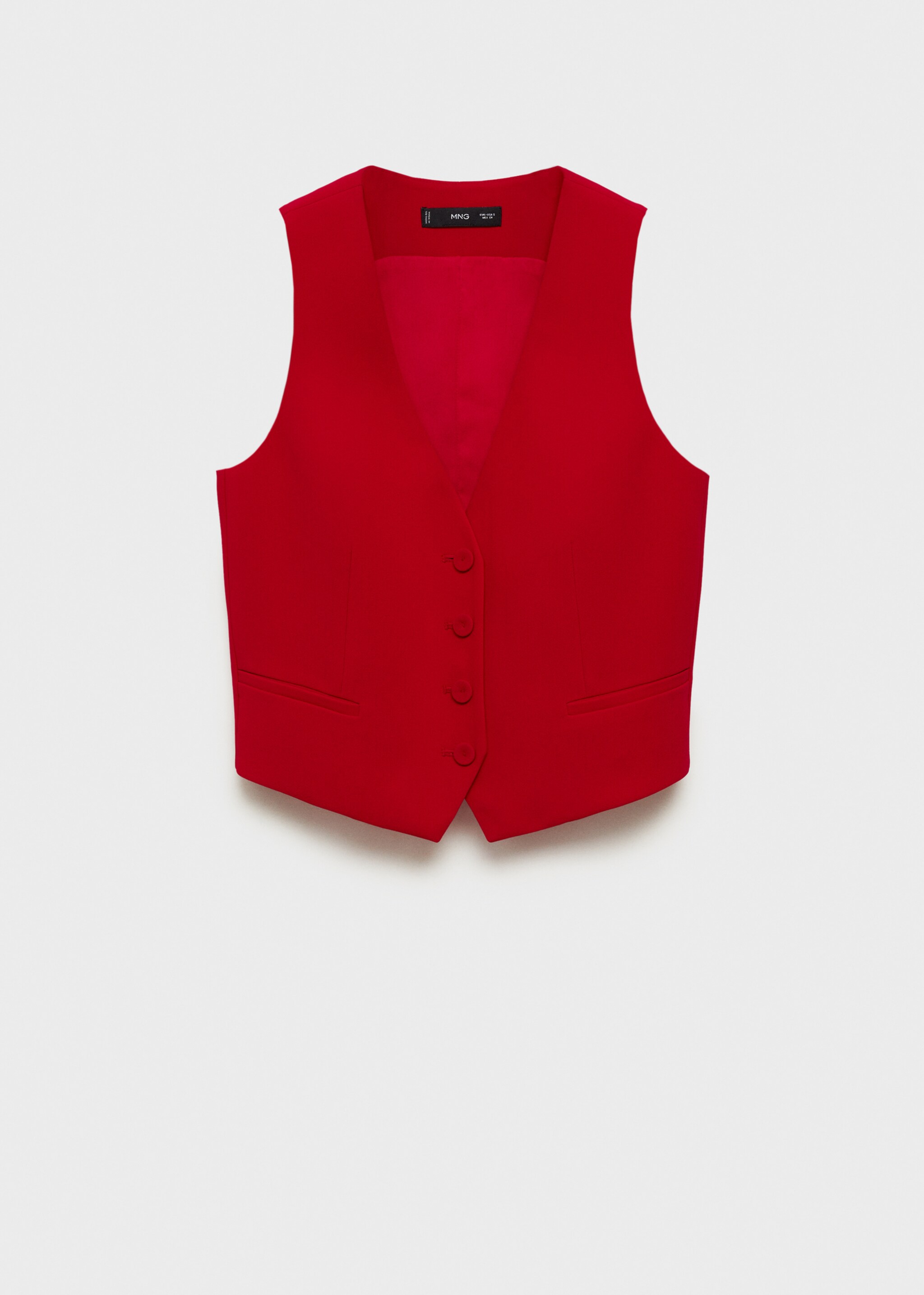 Suit waistcoat with buttons - Article without model, Red. Ref: 87091518-00.