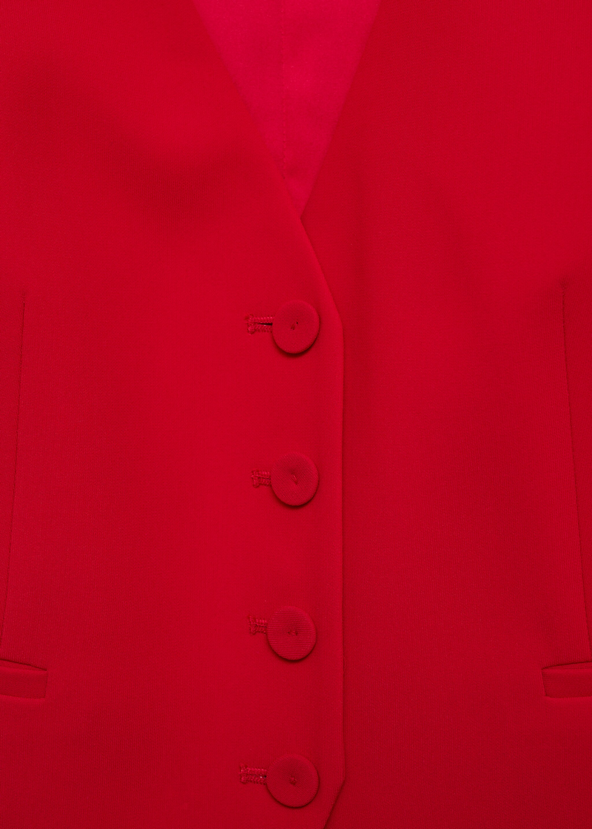 Suit waistcoat with buttons - Details of the article 8, Red. Ref: 87091518-00.