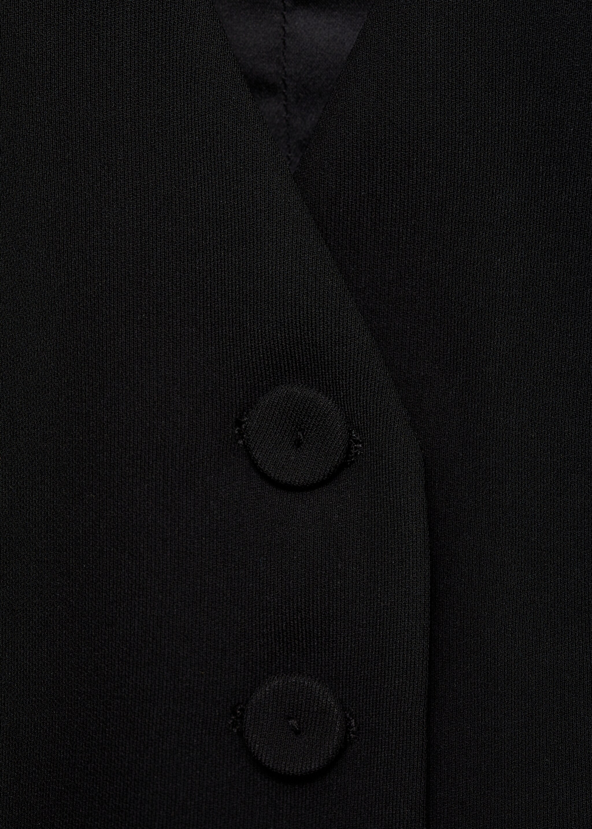 Suit waistcoat with buttons - Details of the article 8, Black. Ref: 87091518-00.