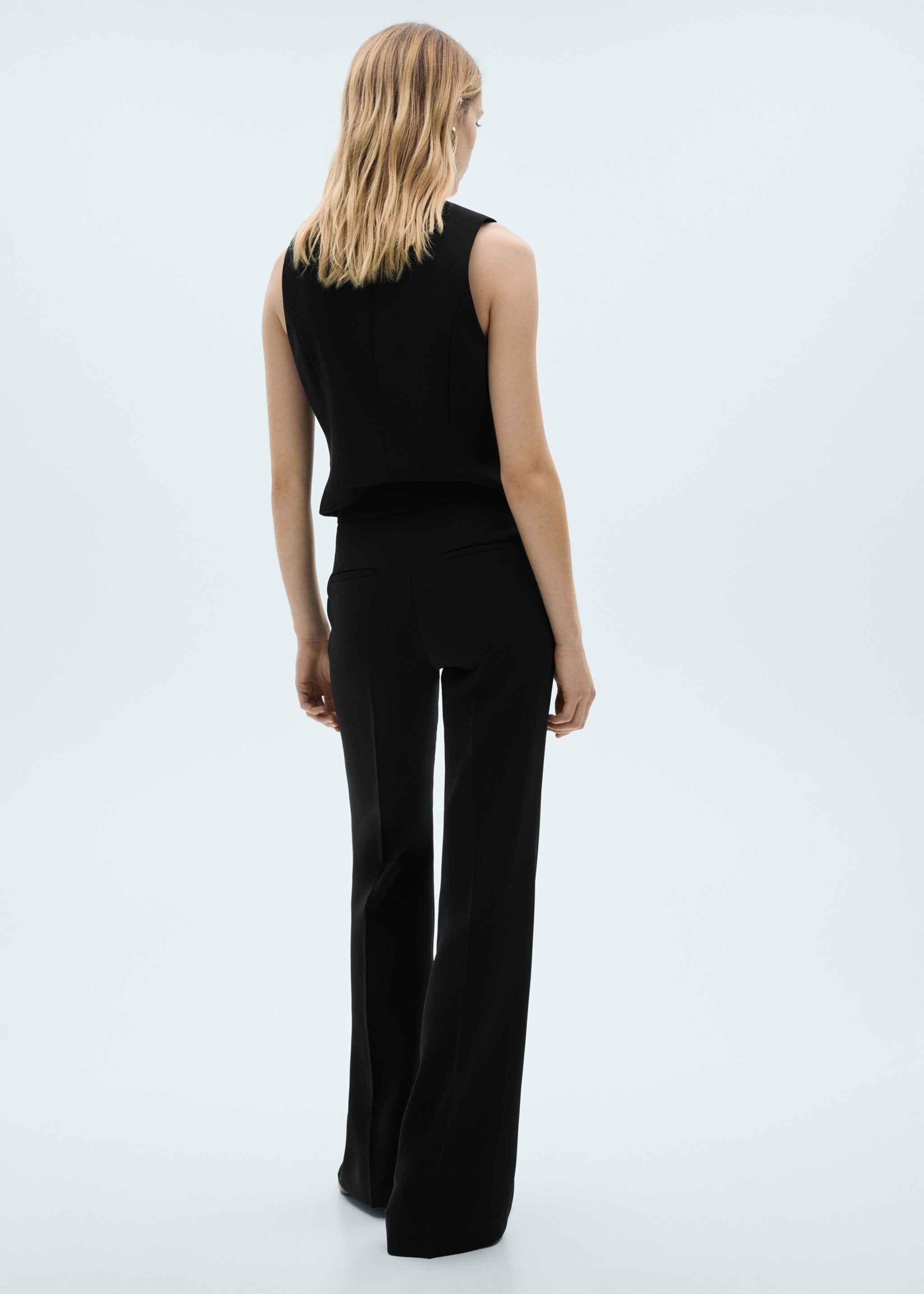 Suit waistcoat with buttons - Reverse of the article, Black. Ref: 87091518-00.